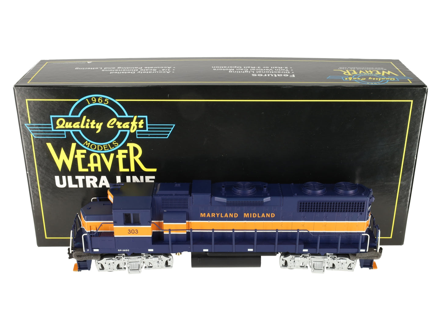 Weaver 7575LP O Maryland Midland GP38-2 Diesel Locomotive w/Sound #303 LN/Box