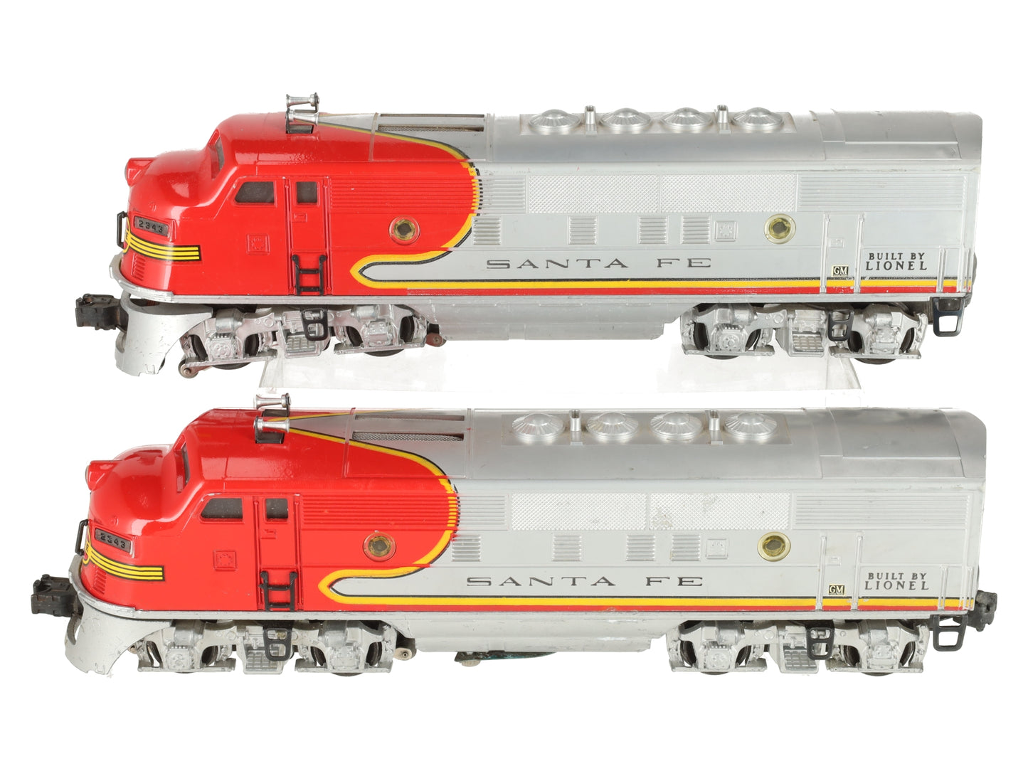 Lionel 2343 Vintage O Gauge Santa Fe F3 AA Diesel Locomotive Set VG