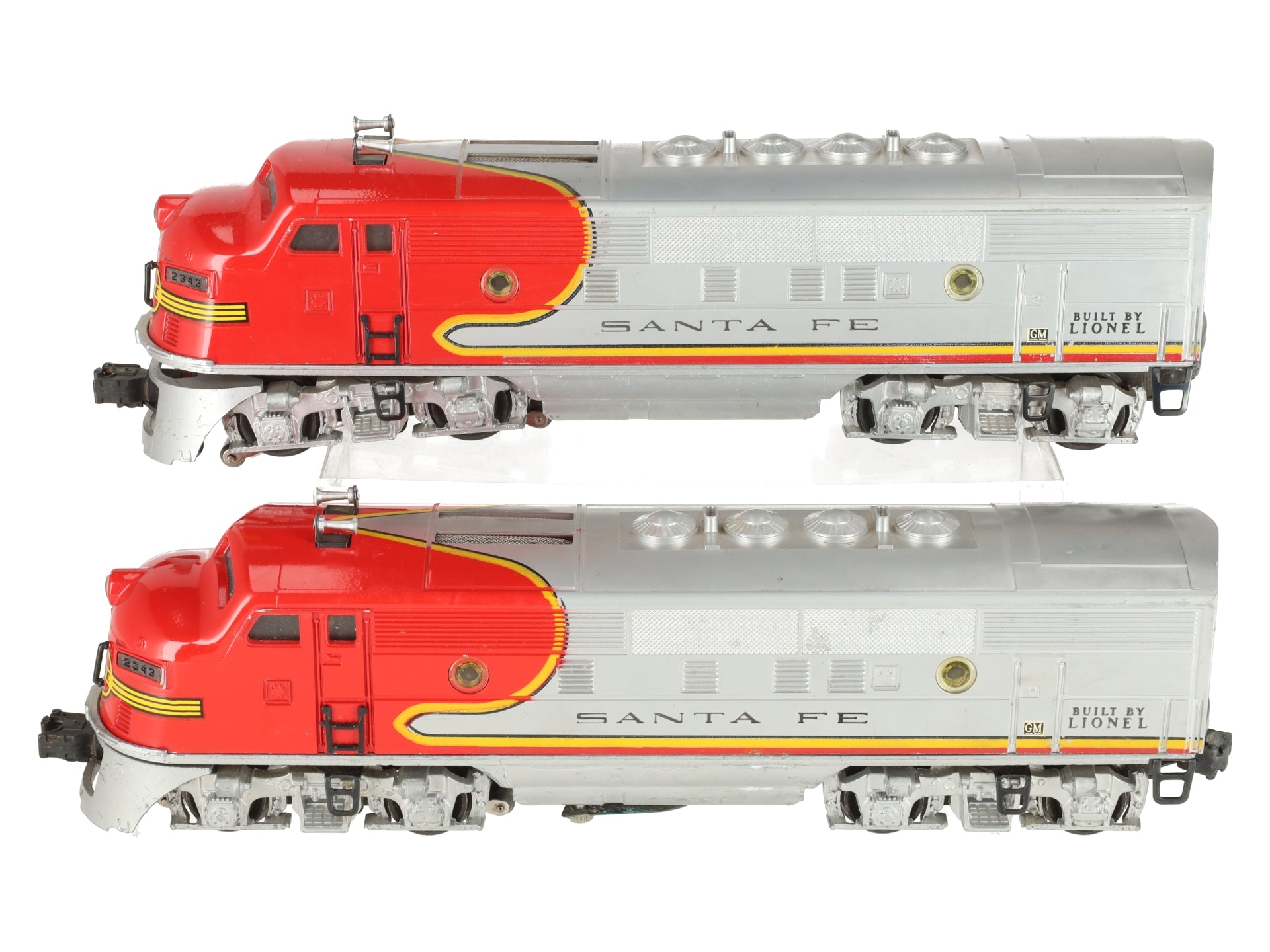 Lionel 2343 Vintage O Gauge Santa Fe F3 AA Diesel Locomotive Set VG