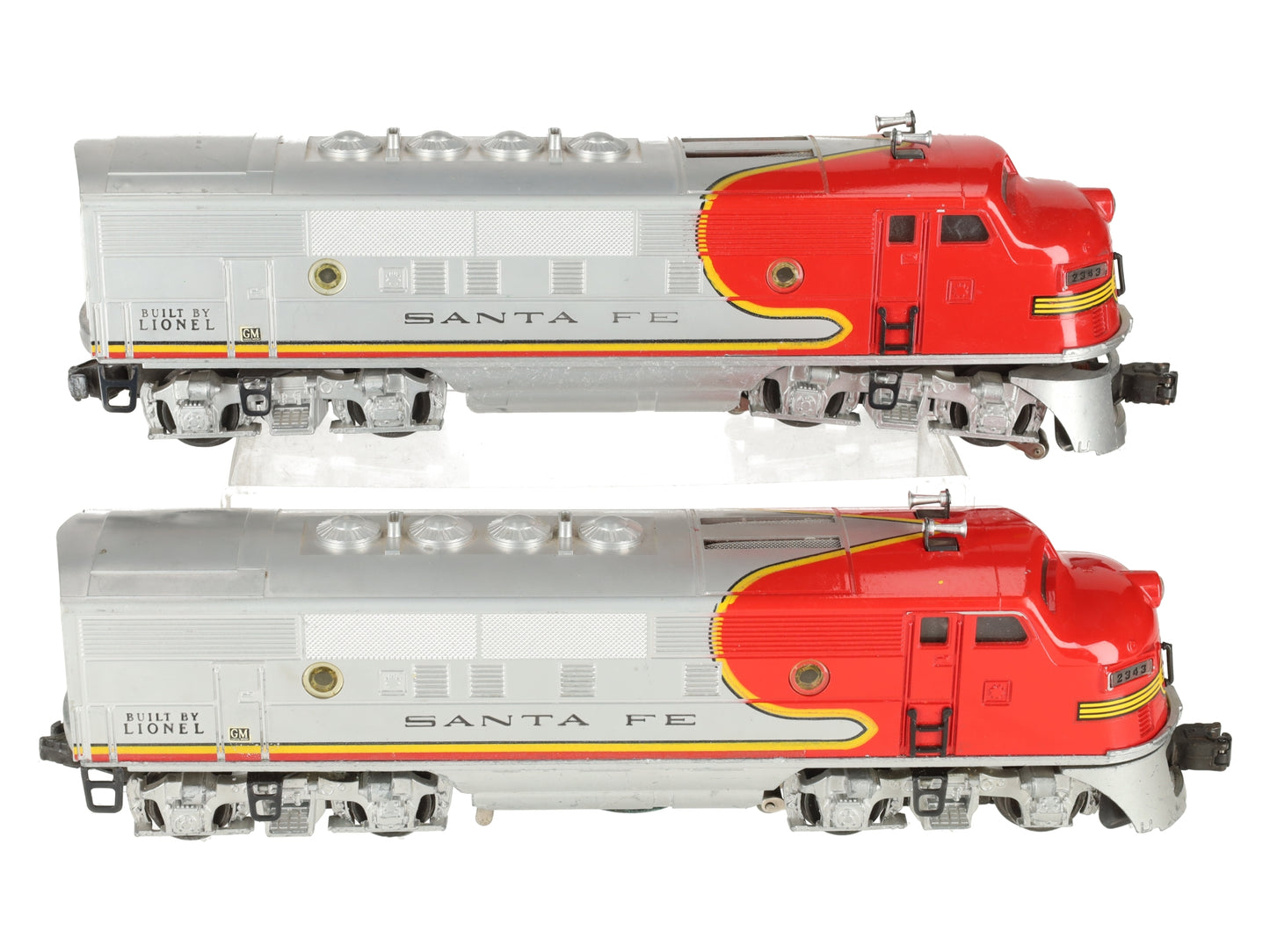 Lionel 2343 Vintage O Gauge Santa Fe F3 AA Diesel Locomotive Set VG