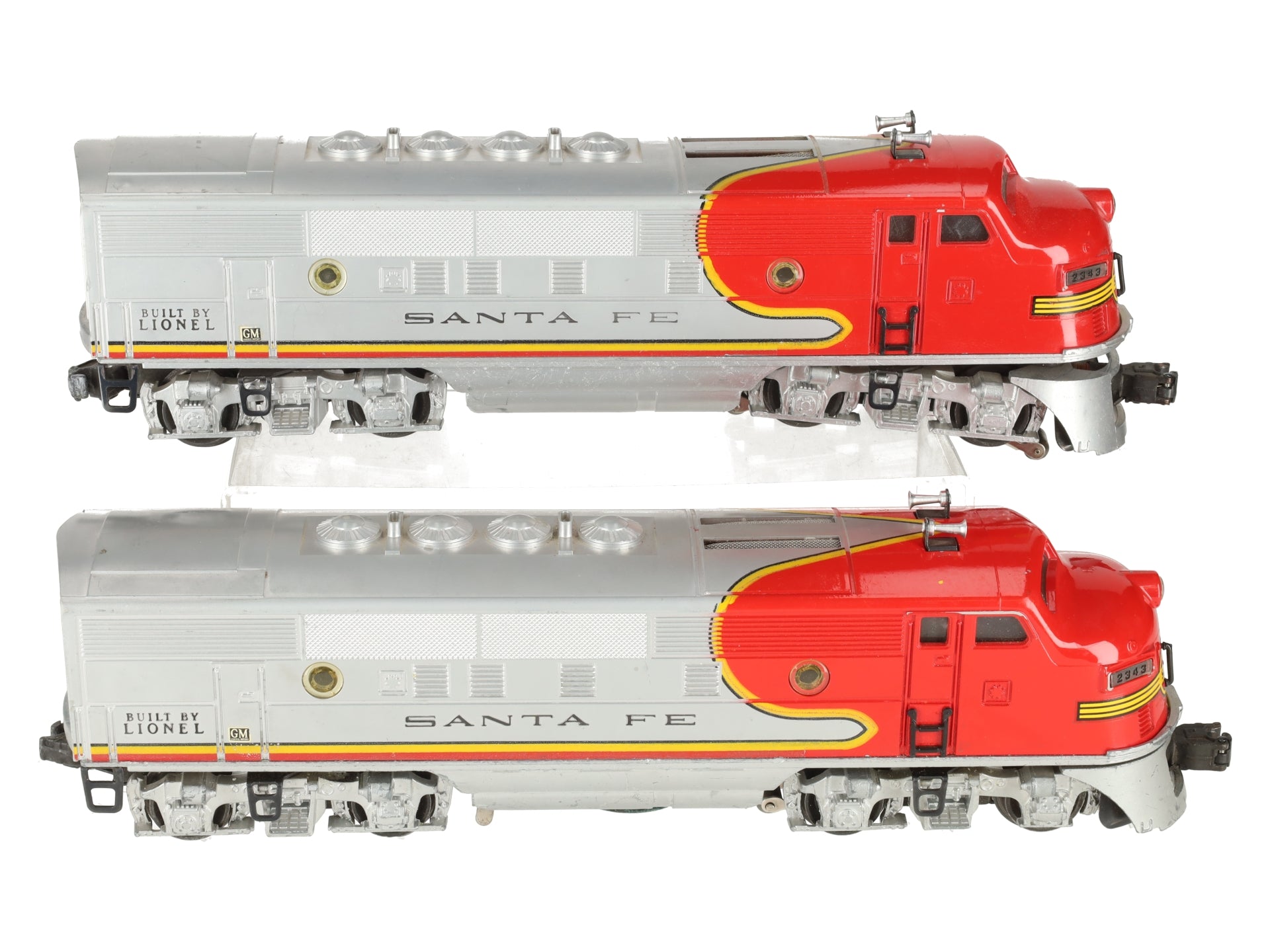 Lionel 2343 Vintage O Gauge Santa Fe F3 AA Diesel Locomotive Set VG