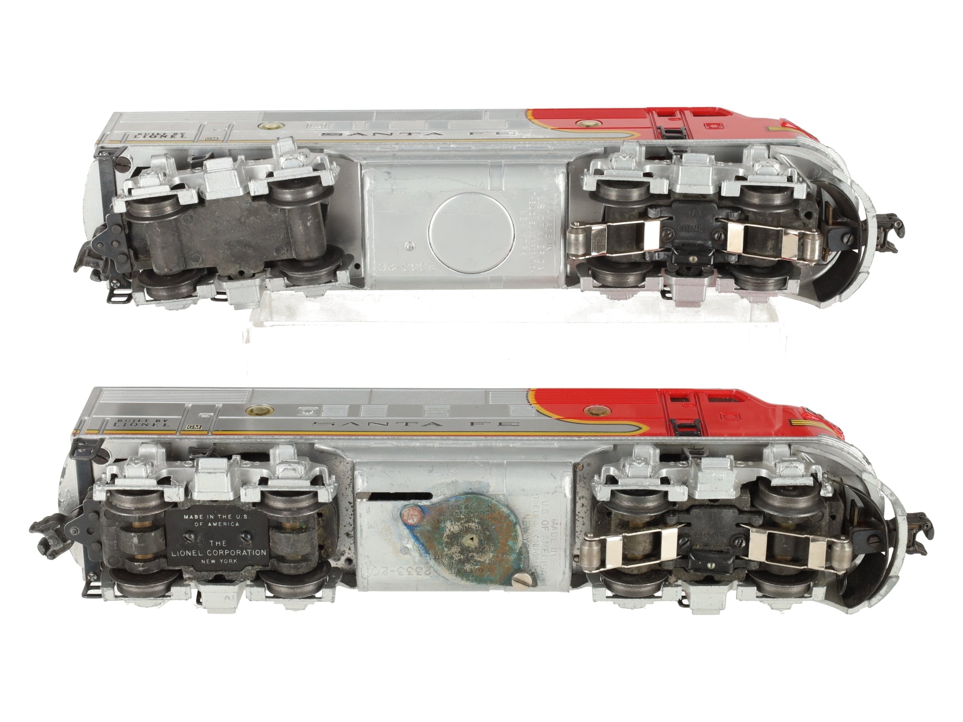 Lionel 2343 Vintage O Gauge Santa Fe F3 AA Diesel Locomotive Set VG
