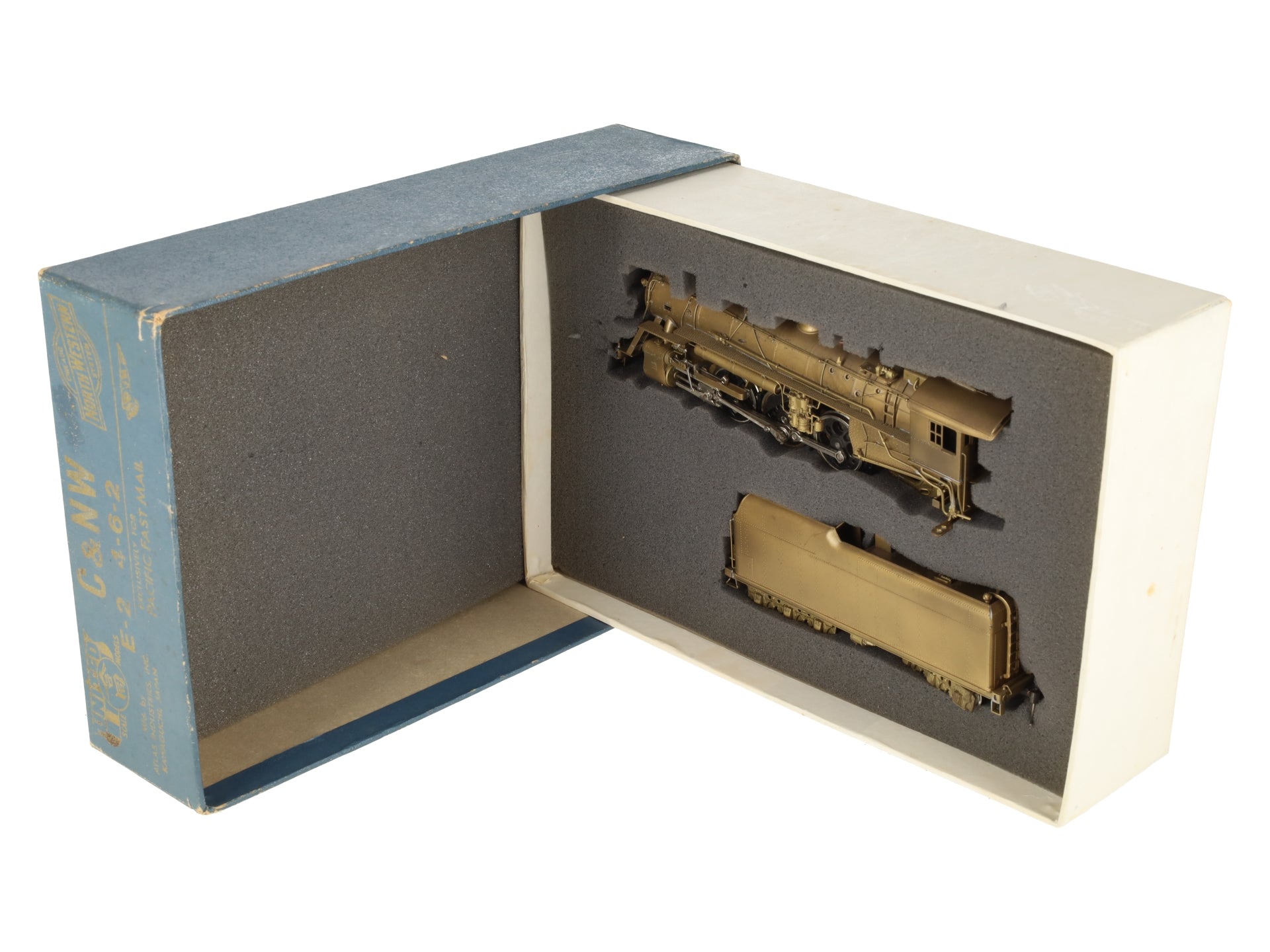PFM United Models HO BRASS C&NW E-2 4-6-2 Steam Locomotive & Tender-Unpainted EX/Box