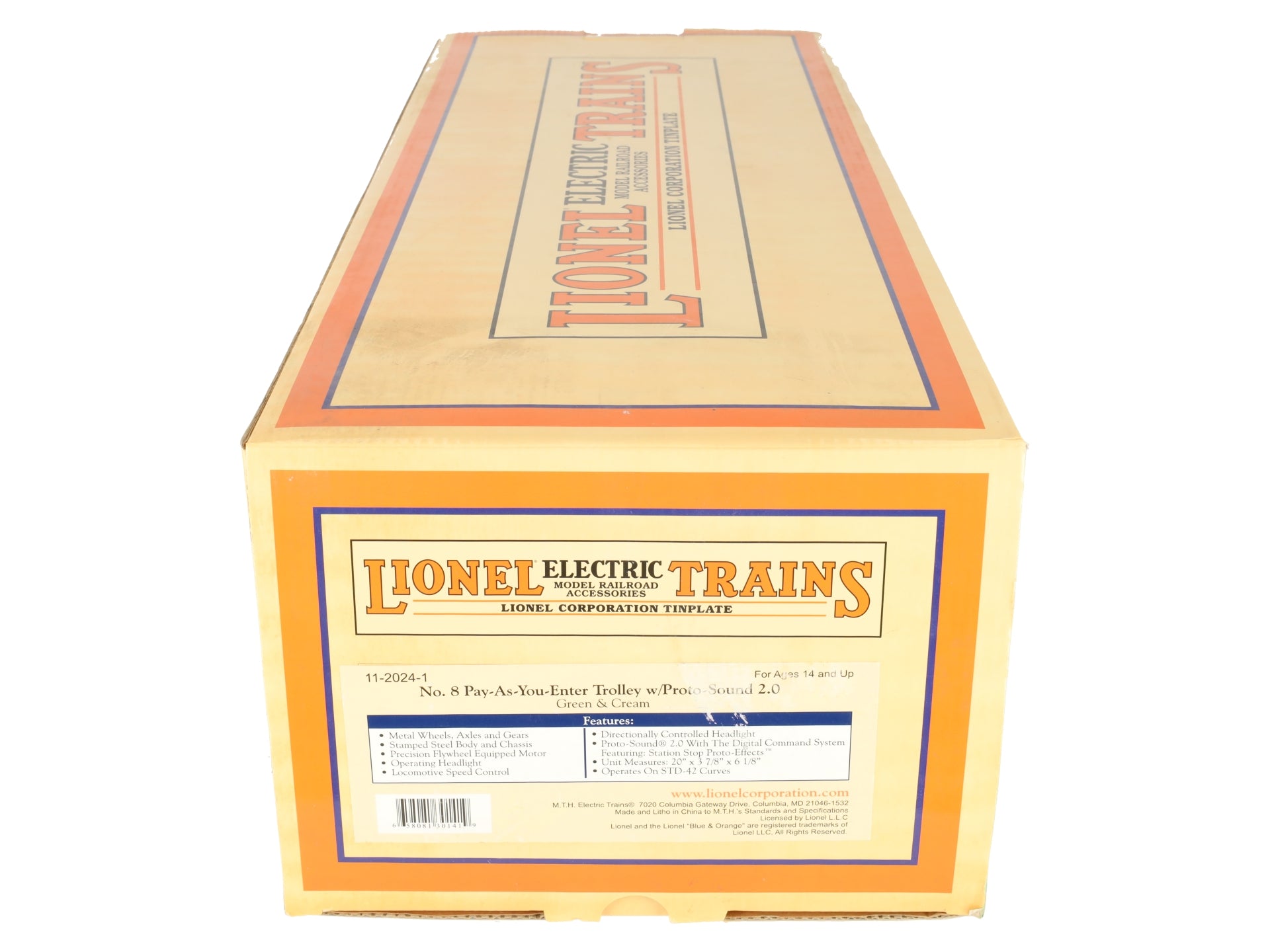 MTH 11-2024-1 Standard Pay-As-You-Enter Trolley w/ PS2 #8 NIB