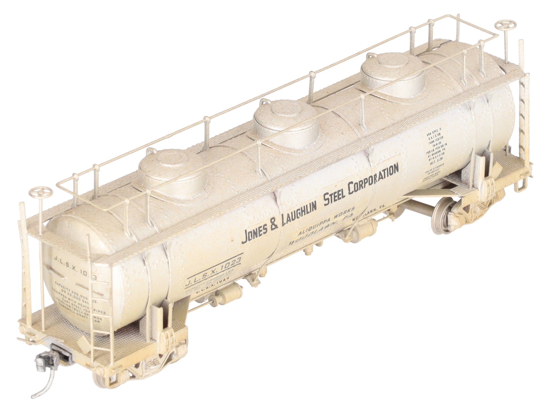 NWSL HO BRASS Jones & Laughlin 20,000 Gallon Tank Car - Painted/Box
