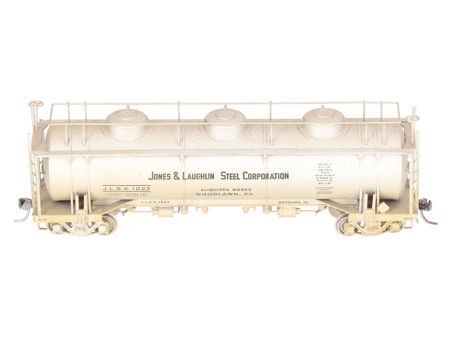 NWSL HO BRASS Jones & Laughlin 20,000 Gallon Tank Car - Painted/Box