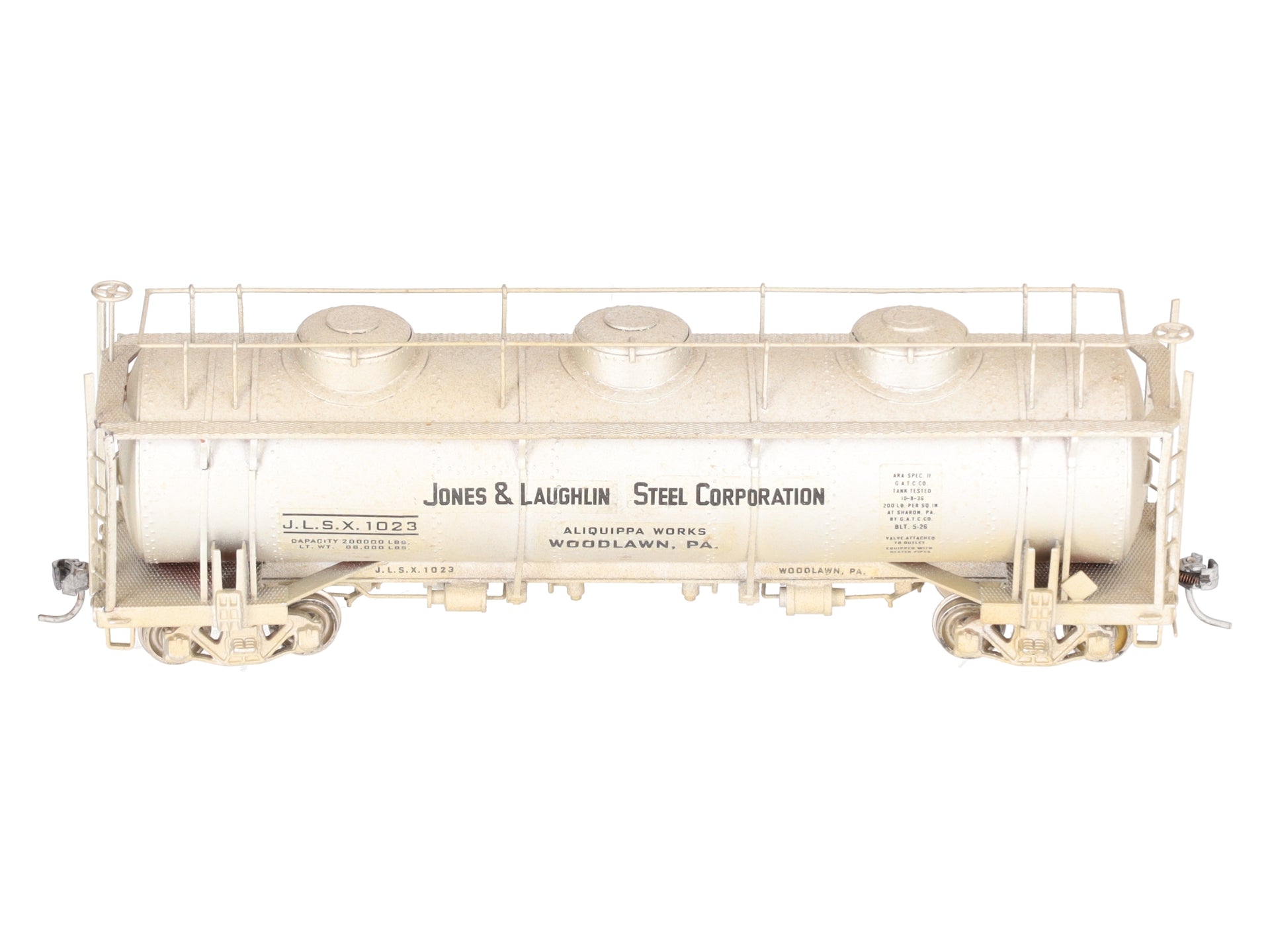 NWSL HO BRASS Jones & Laughlin 20,000 Gallon Tank Car - Painted/Box