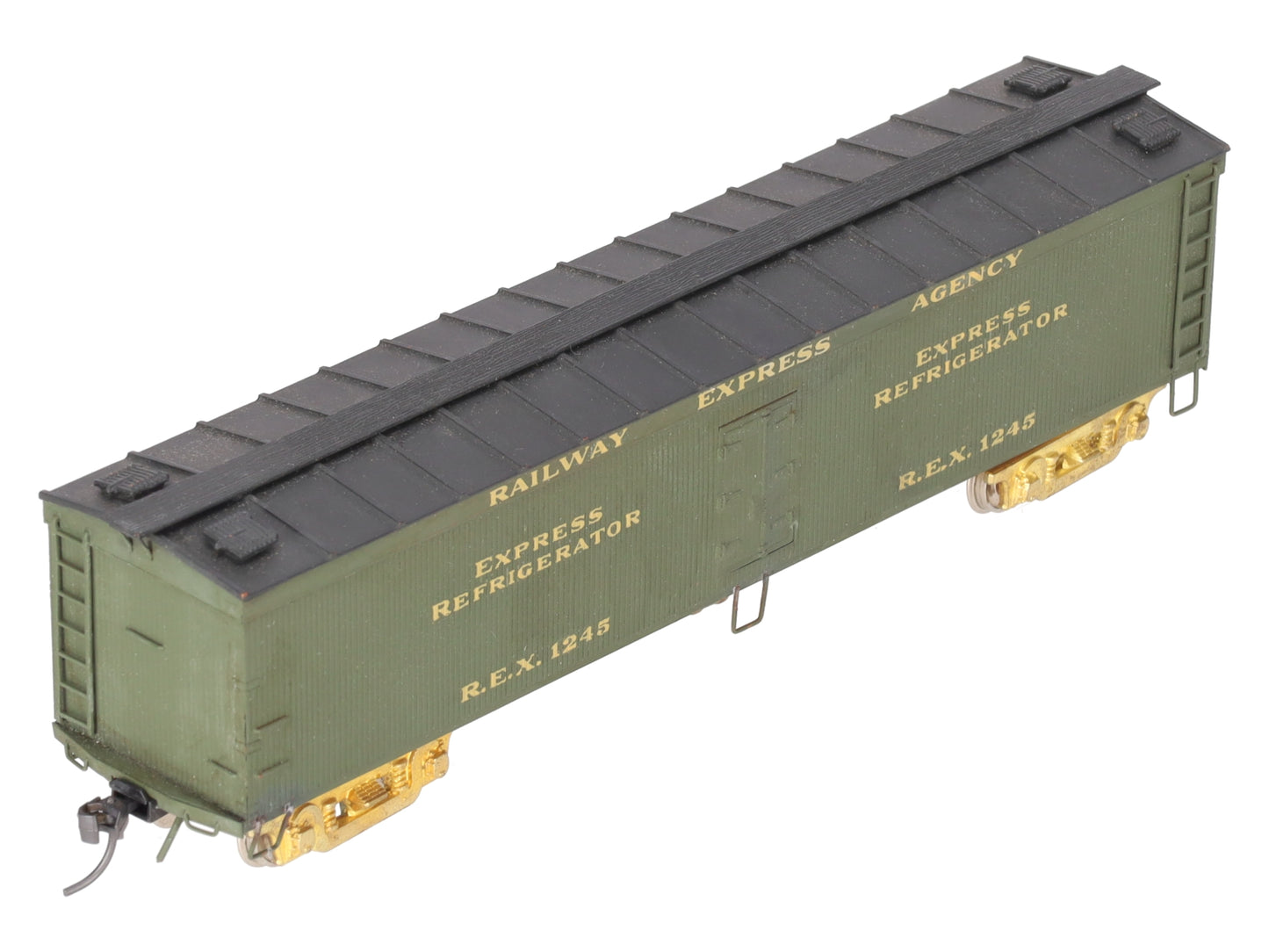 Trains Inc. HO Scale BRASS REA Express Wood Reefer Car #1245 - Custom/Box