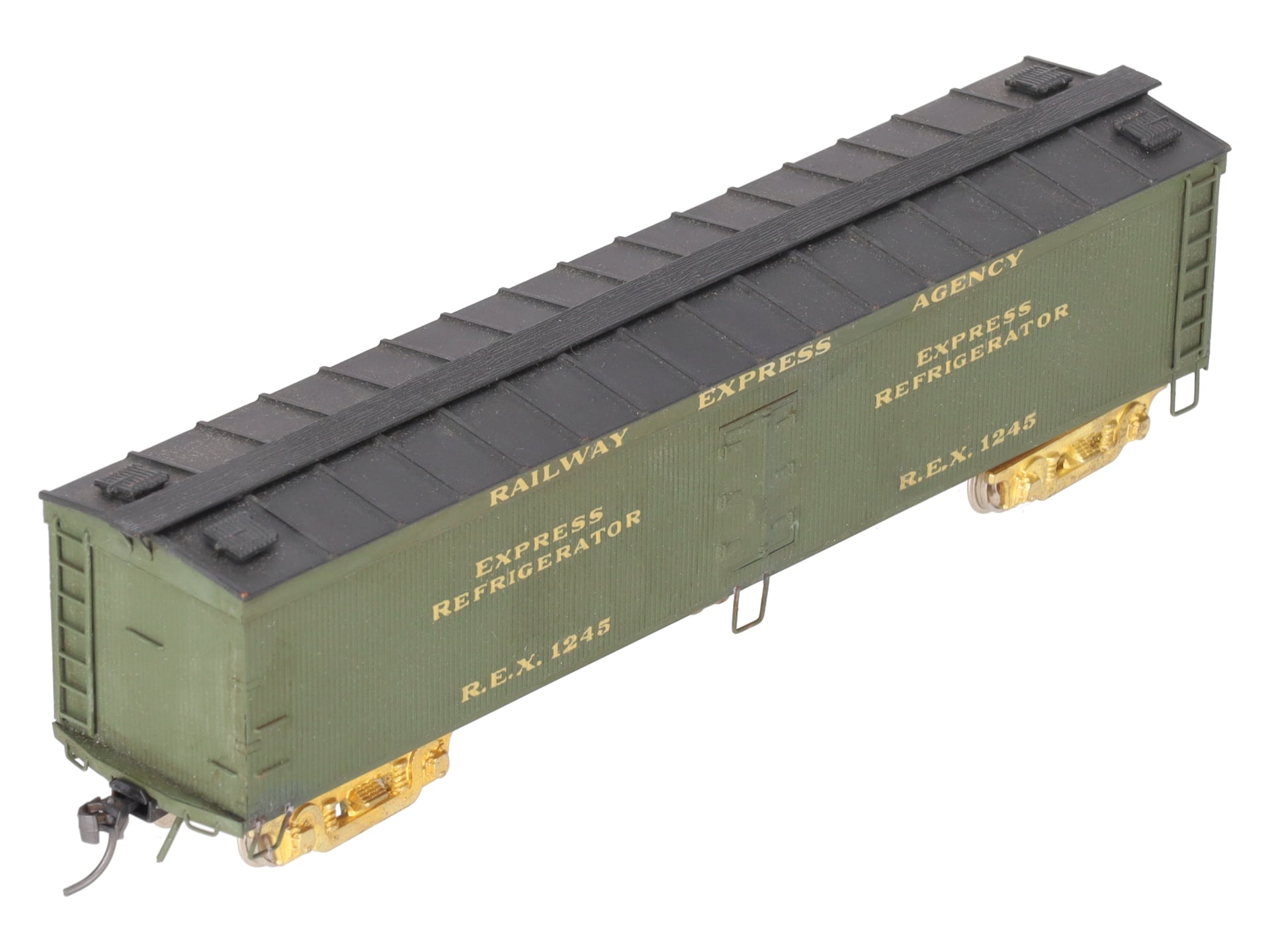 Trains Inc. HO Scale BRASS REA Express Wood Reefer Car #1245 - Custom/Box