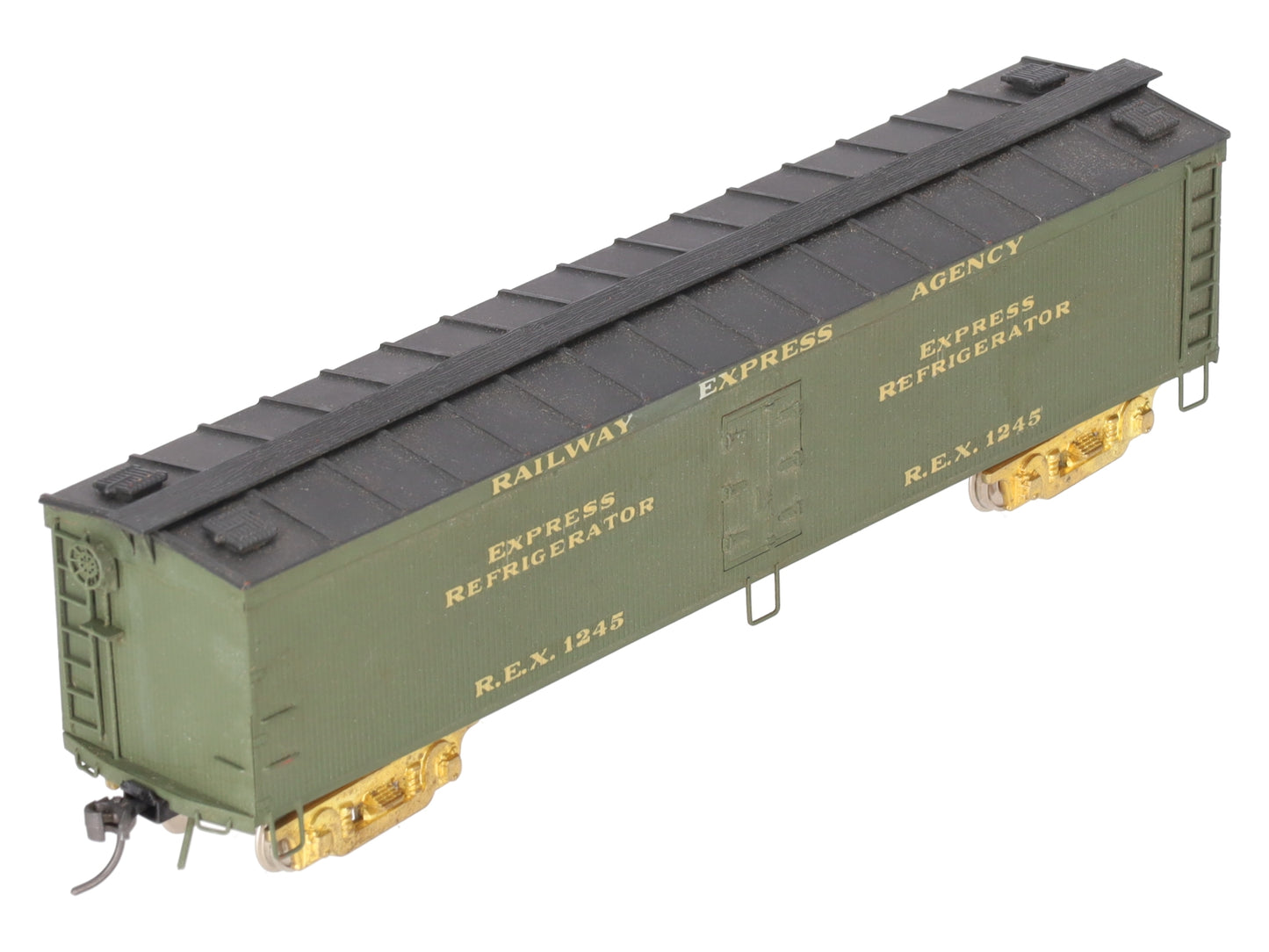Trains Inc. HO Scale BRASS REA Express Wood Reefer Car #1245 - Custom/Box