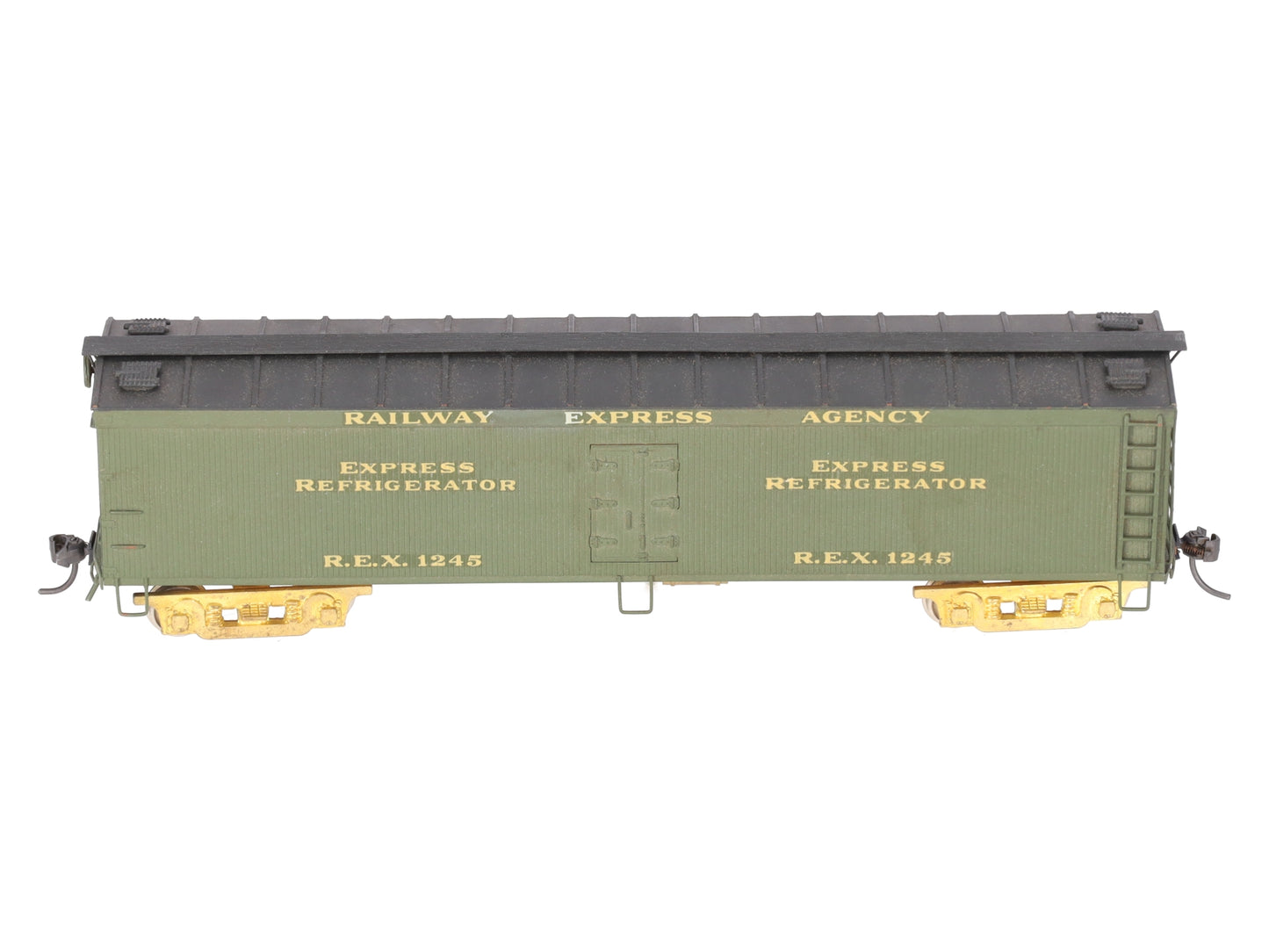 Trains Inc. HO Scale BRASS REA Express Wood Reefer Car #1245 - Custom/Box