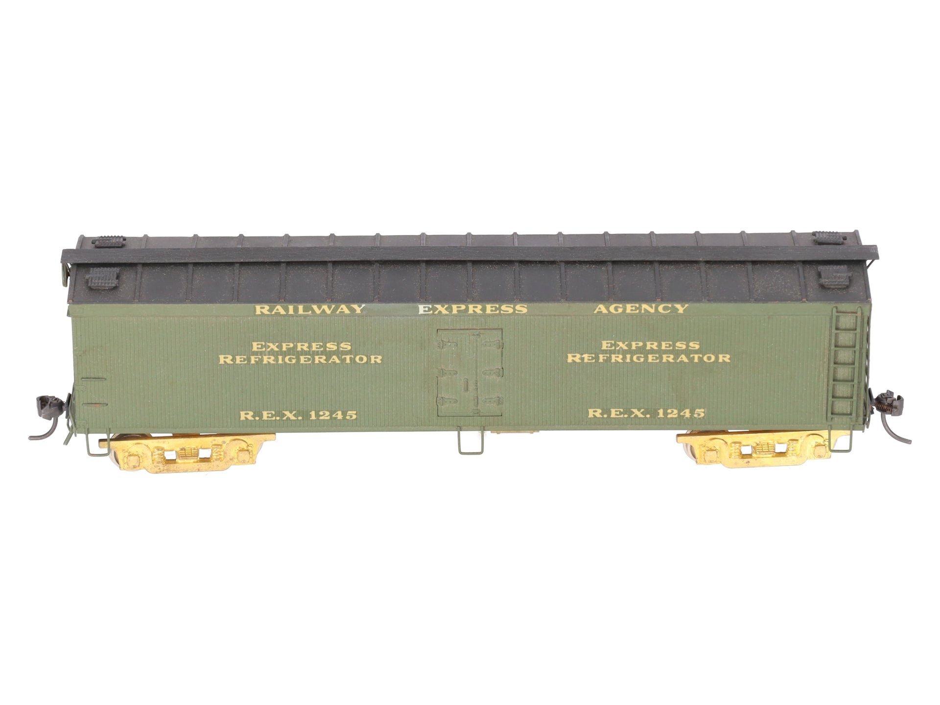 Trains Inc. HO Scale BRASS REA Express Wood Reefer Car #1245 - Custom/Box