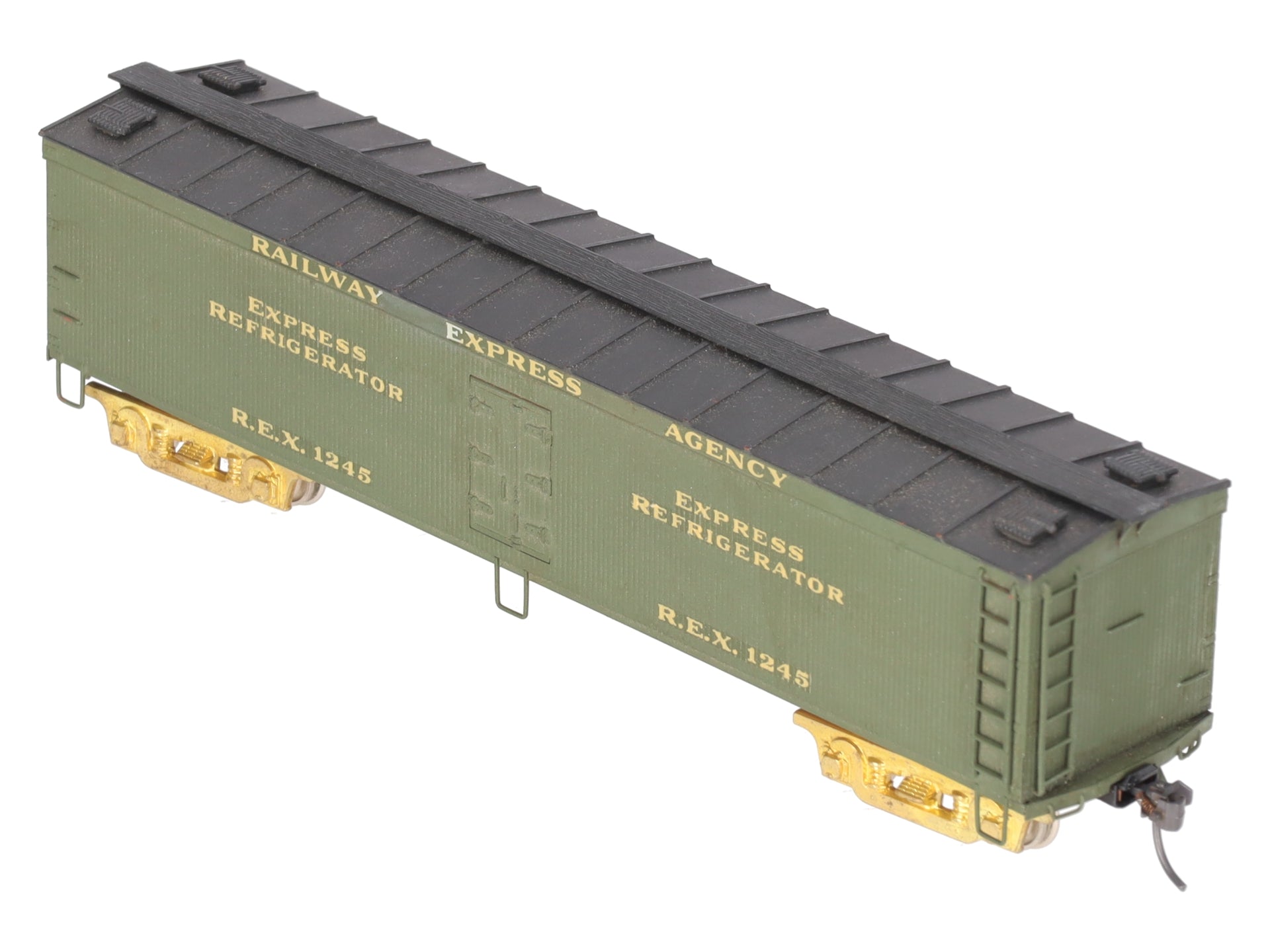 Trains Inc. HO Scale BRASS REA Express Wood Reefer Car #1245 - Custom/Box