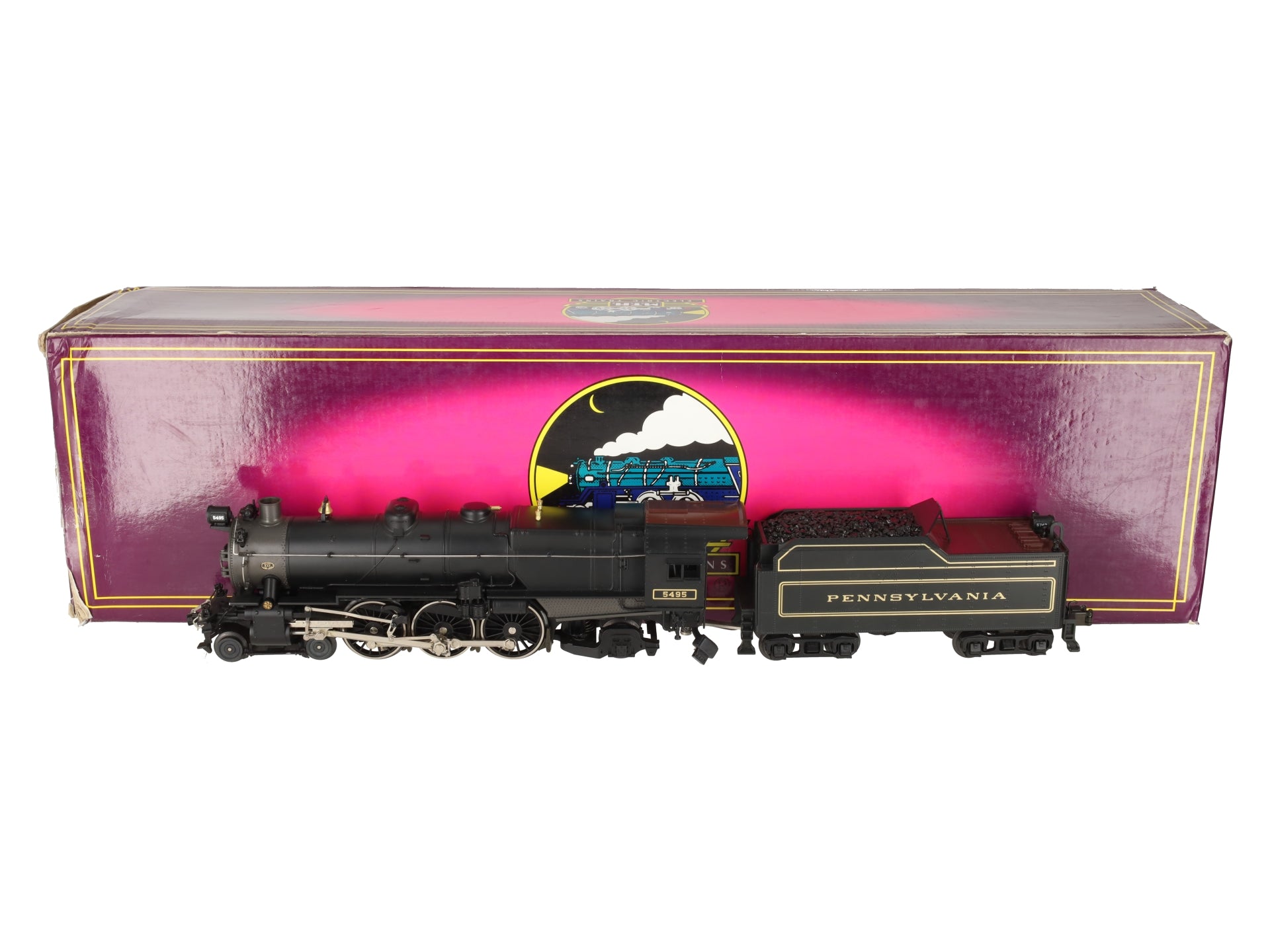 MTH 20-3019 O Gauge 3-Rail PRR Stean Locomotive w/PS1 #5495 EX/Box