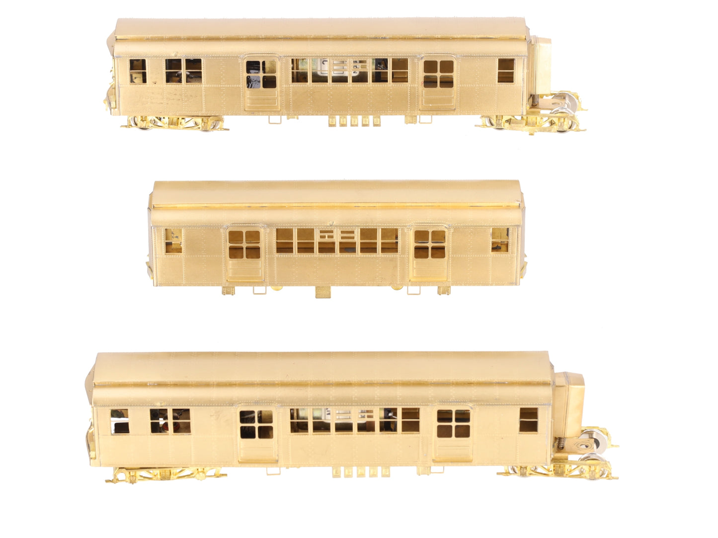 MTS Imports HO BRASS Unpainted BMT D-Type Articulated Subway Car Set #6001A/B/C EX/Box