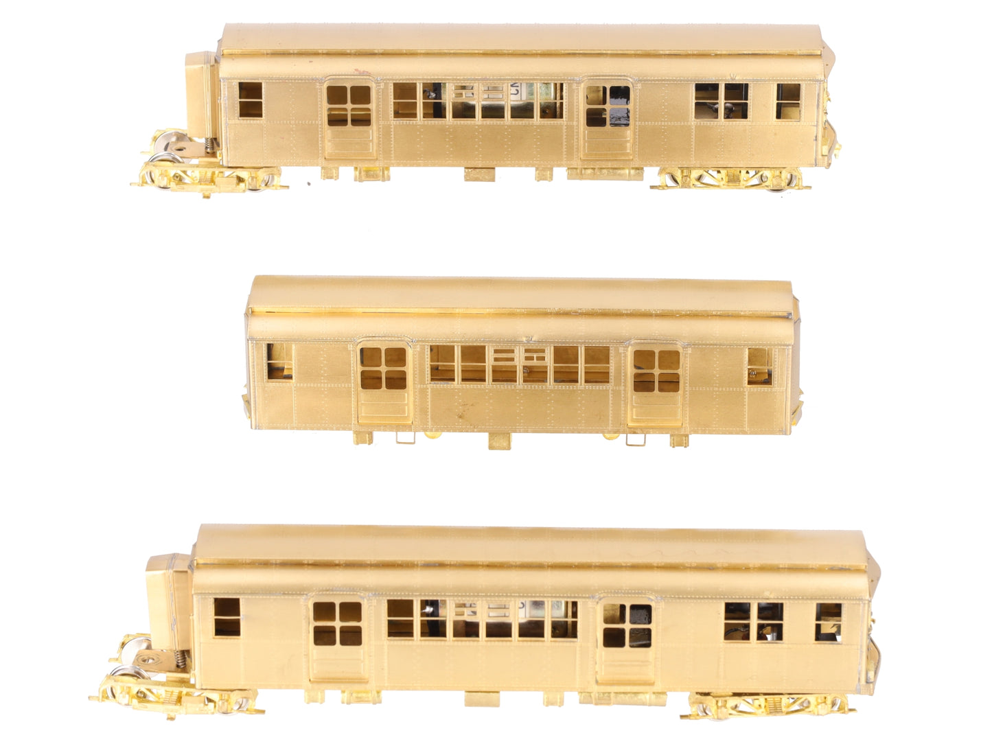 MTS Imports HO BRASS Unpainted BMT D-Type Articulated Subway Car Set #6001A/B/C EX/Box