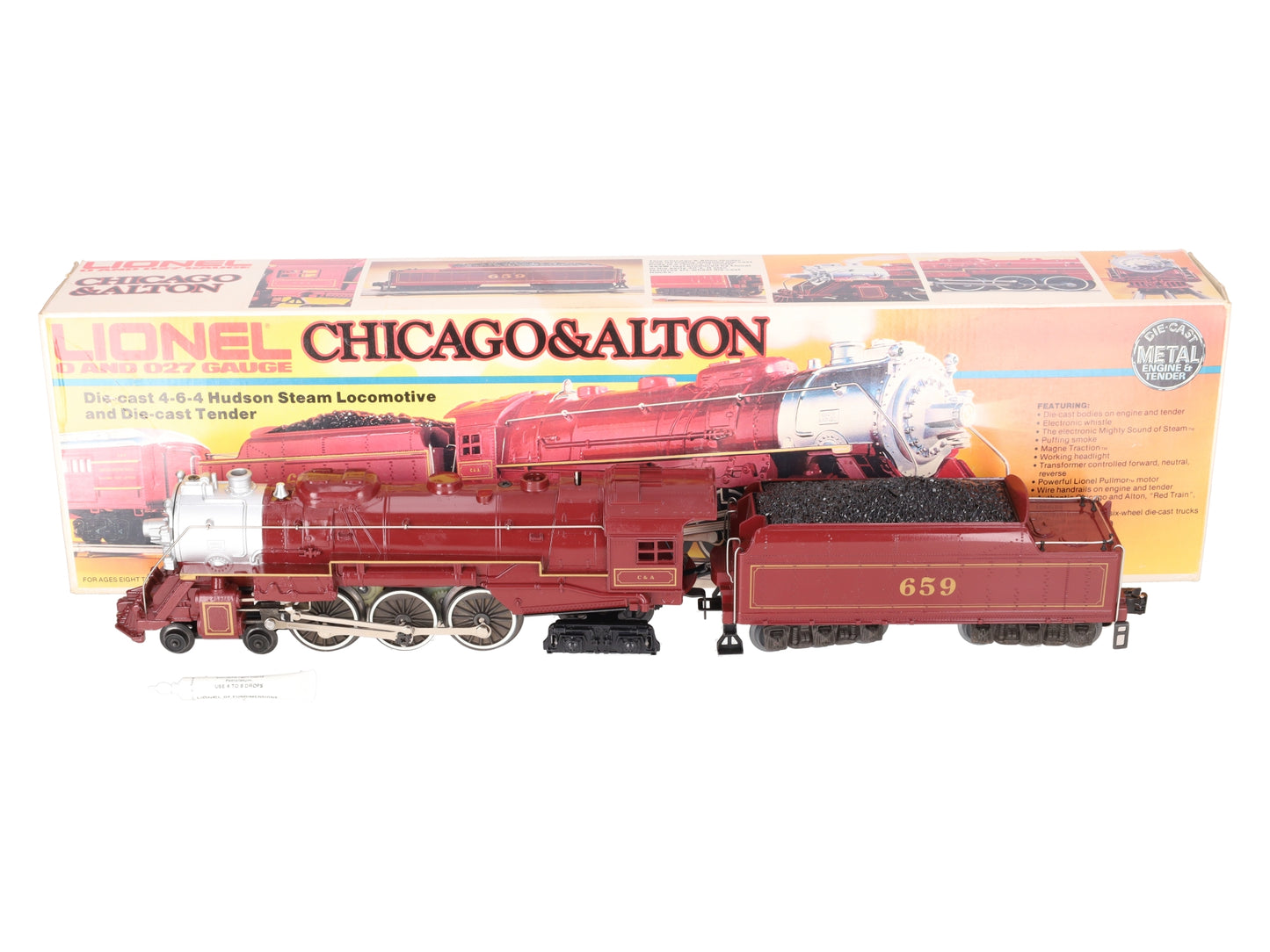 Lionel 6-8101 O Gauge Chicago & Alton 4-6-4 Steam Locomotive & Tender #659 EX/Box