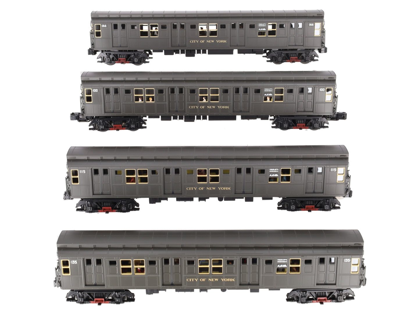 MTH 20-2554-1 O Premier R-1 Subway Passenger Set w/Proto-Sound 2.0 (Set of 4) EX/Box