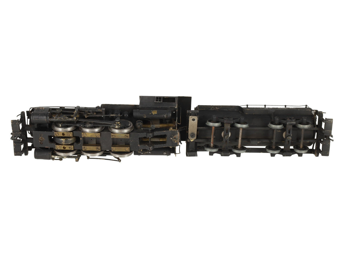 O 2-Rail BRASS 0-6-0 Steam Locomotive & Tender - Painted