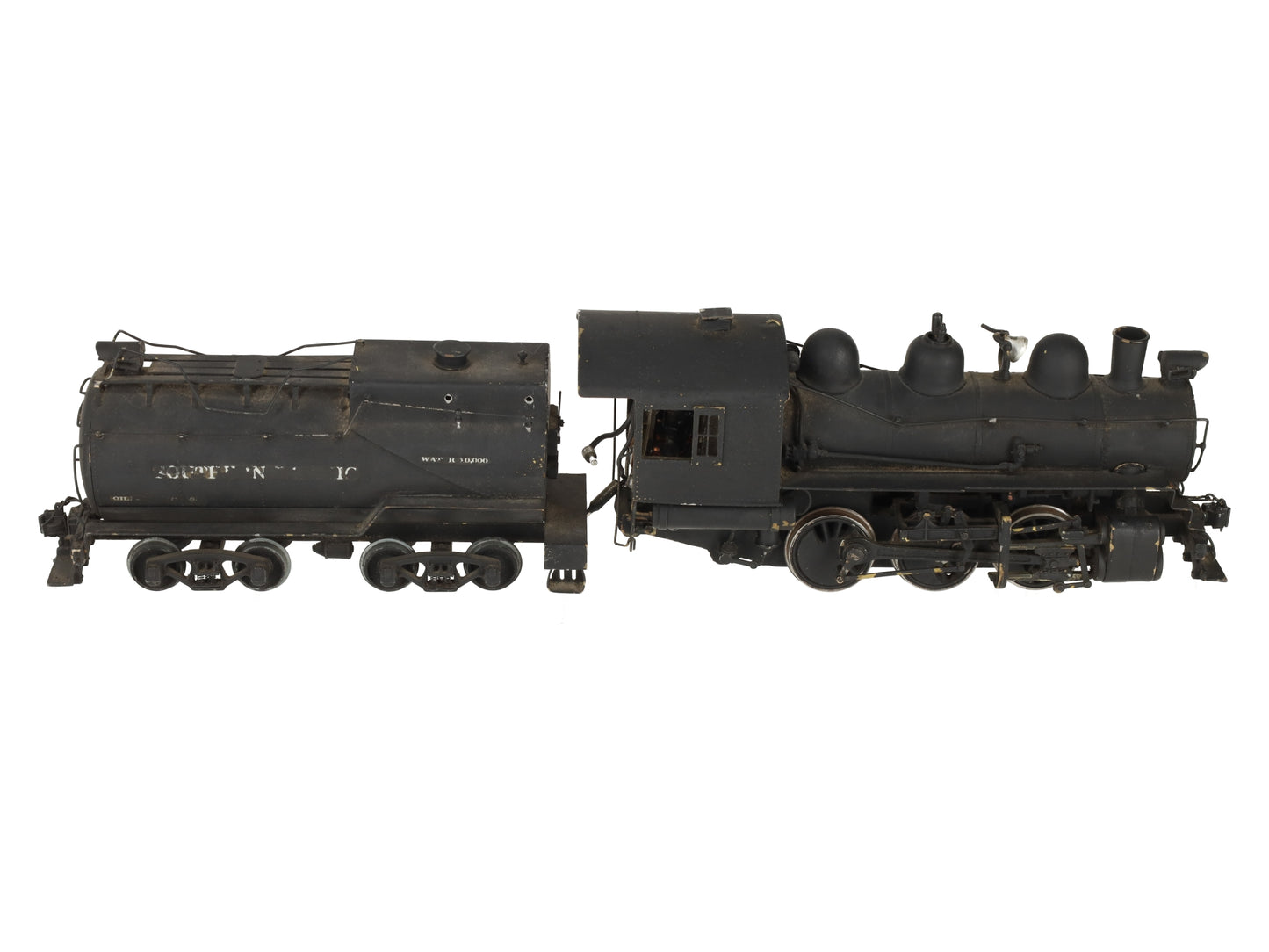 O 2-Rail BRASS 0-6-0 Steam Locomotive & Tender - Painted