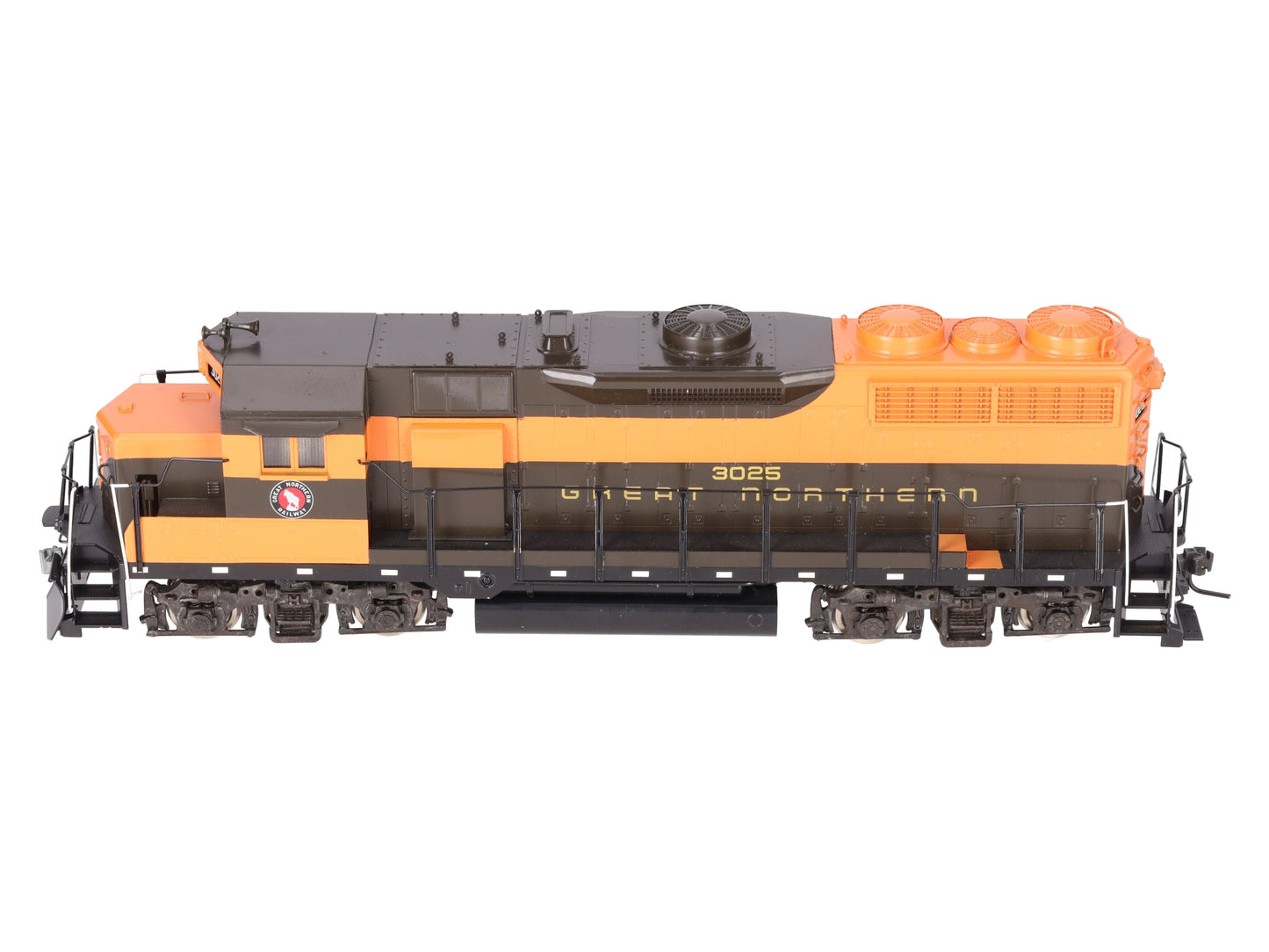 US Hobbies O Scale BRASS Great Northern GP-35 Diesel Locomotive #3025 EX/Box