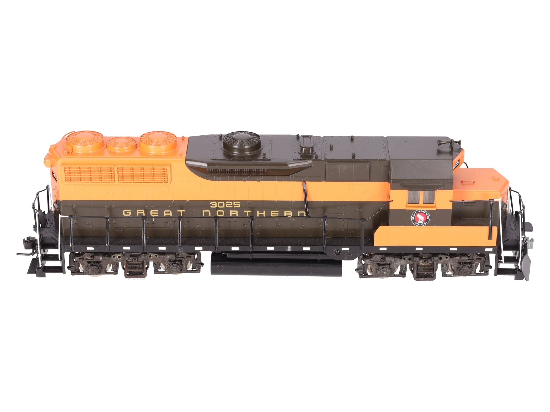 US Hobbies O Scale BRASS Great Northern GP-35 Diesel Locomotive #3025 EX/Box