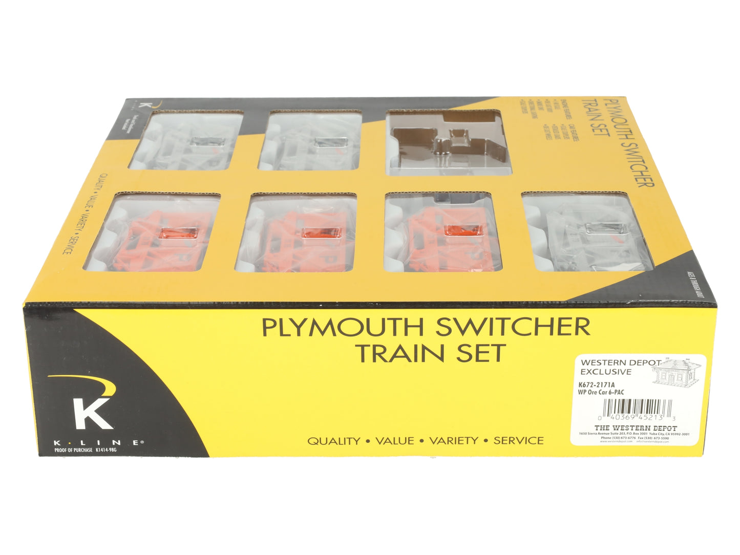 K-Line K672-2171A WP 6-Pack Ore Cars LN/Box
