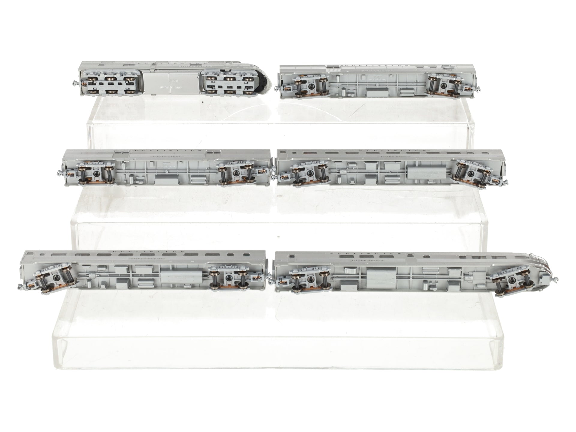 Kato 106-090 N CB&Q EMD E5A Diesel & Silver Streak Zephyr Passenger Set LN/Box