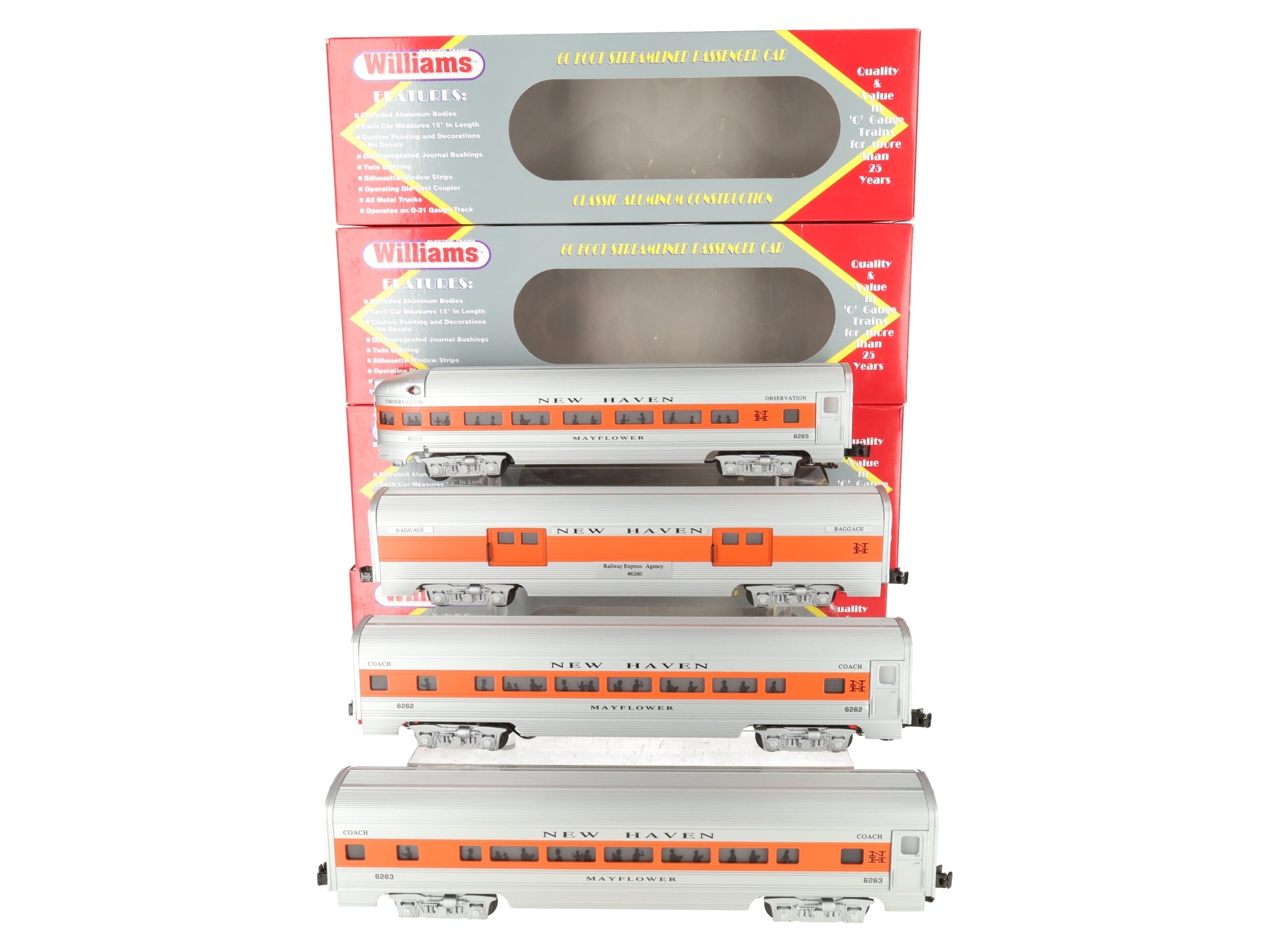 Williams LL-1011 O New Haven 60' Luxury Liner Set[4] #6260, #6262, #6263, #6265 LN/Box