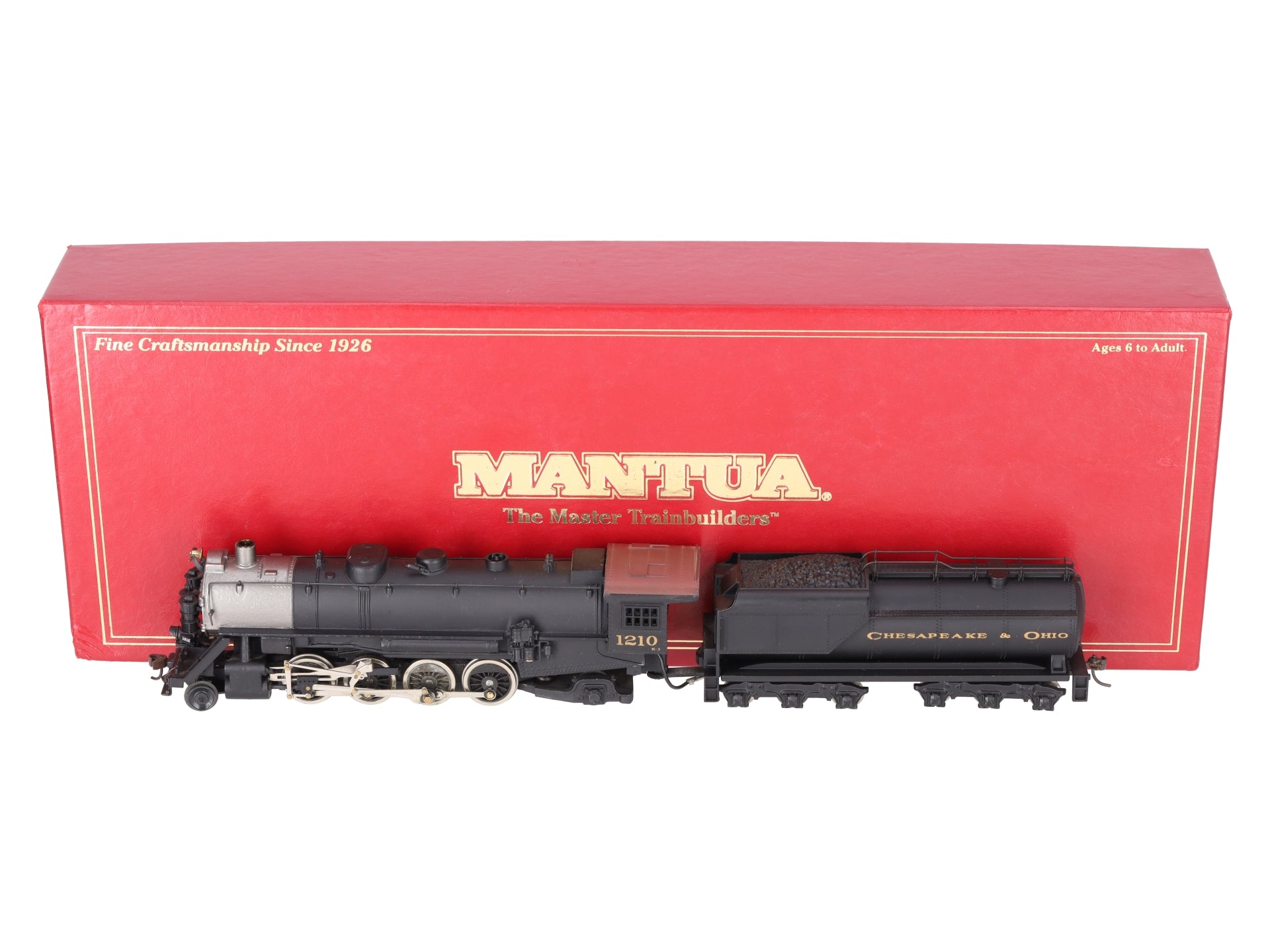 Mantua 348-023 HO Scale C&O 2-8-2 Mikado Steam Locomotive & Tender #1210 EX/Box