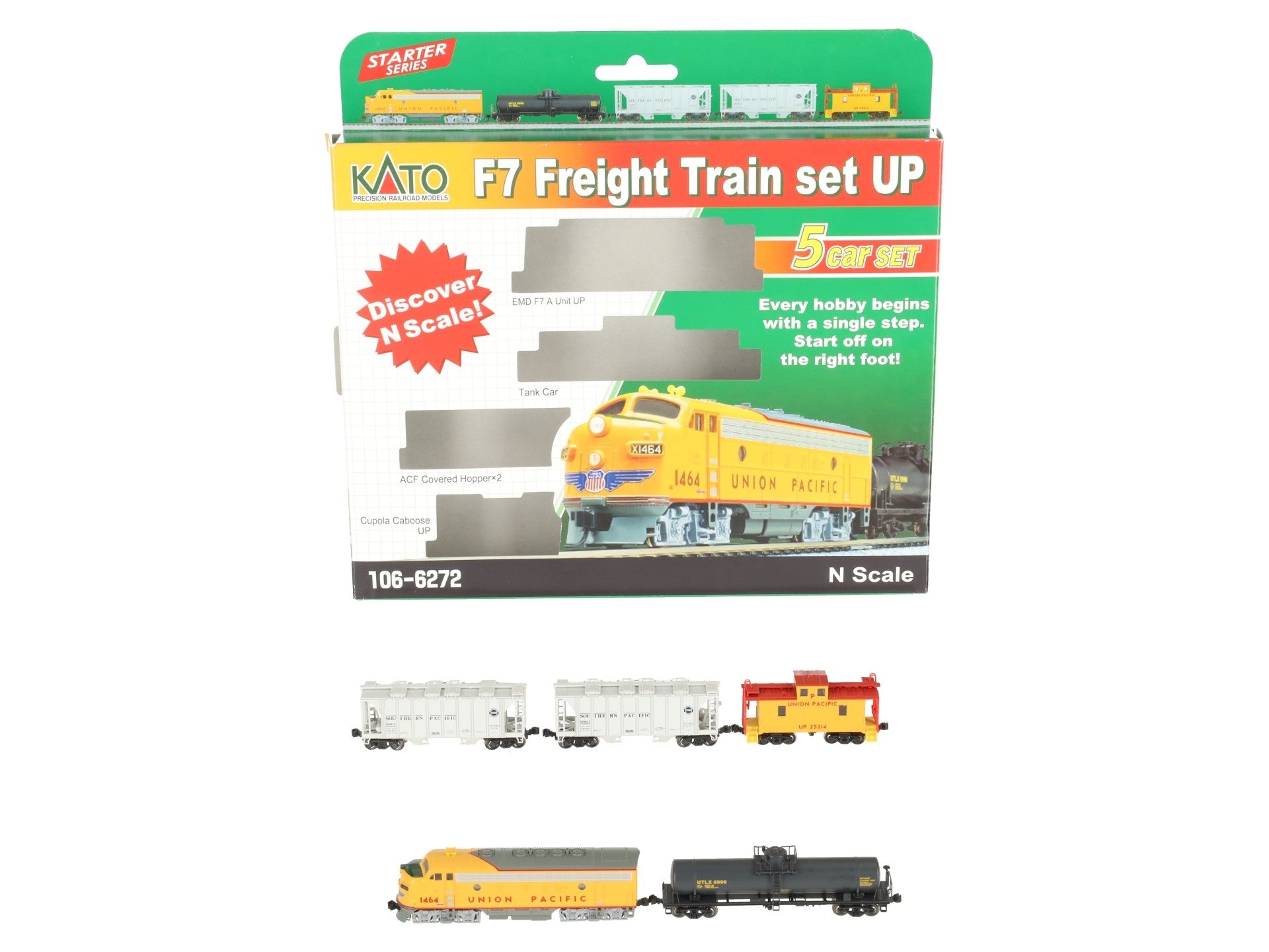 Kato 106-6272 Union Pacific F7A N Gauge Diesel Freight Train Set LN/Box