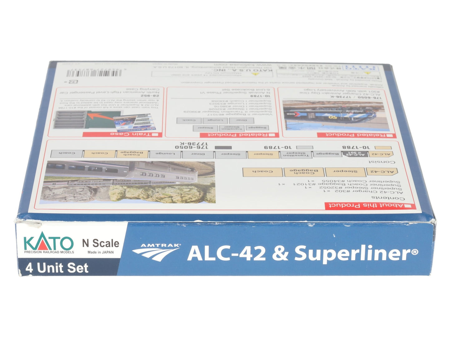 Kato 10-1788 N Amtrak ALC-42 & Superliner Phase VI Train Set (Set of 4) LN/Box