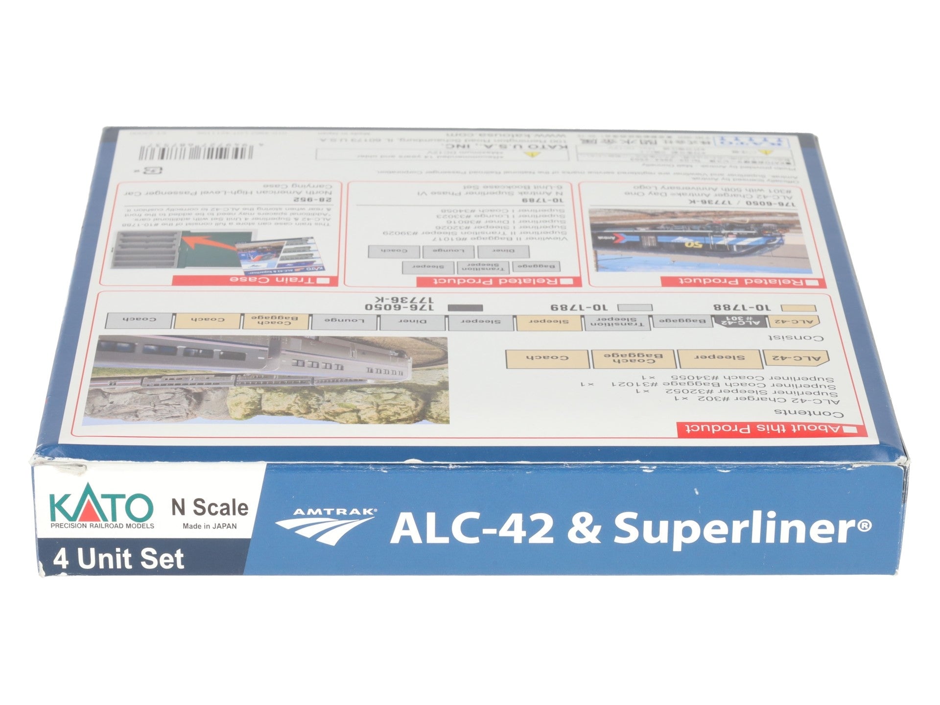 Kato 10-1788 N Amtrak ALC-42 & Superliner Phase VI Train Set (Set of 4) LN/Box