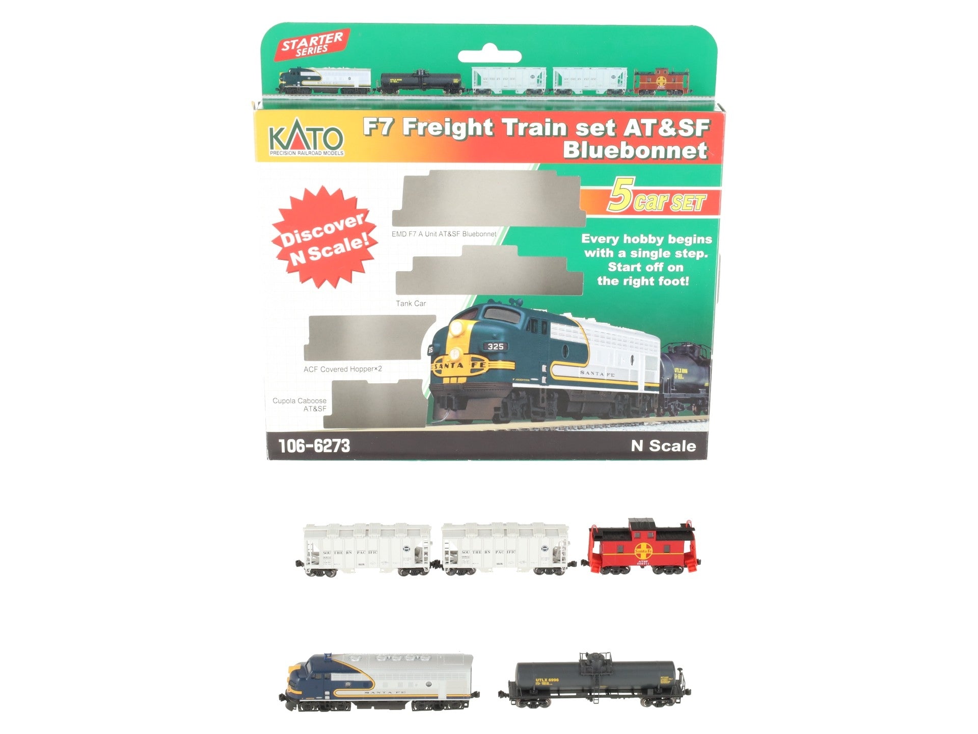 Kato 106-6273 N Santa Fe EMD F7 Diesel Freight Train-Only Set Standard DC EX/Box