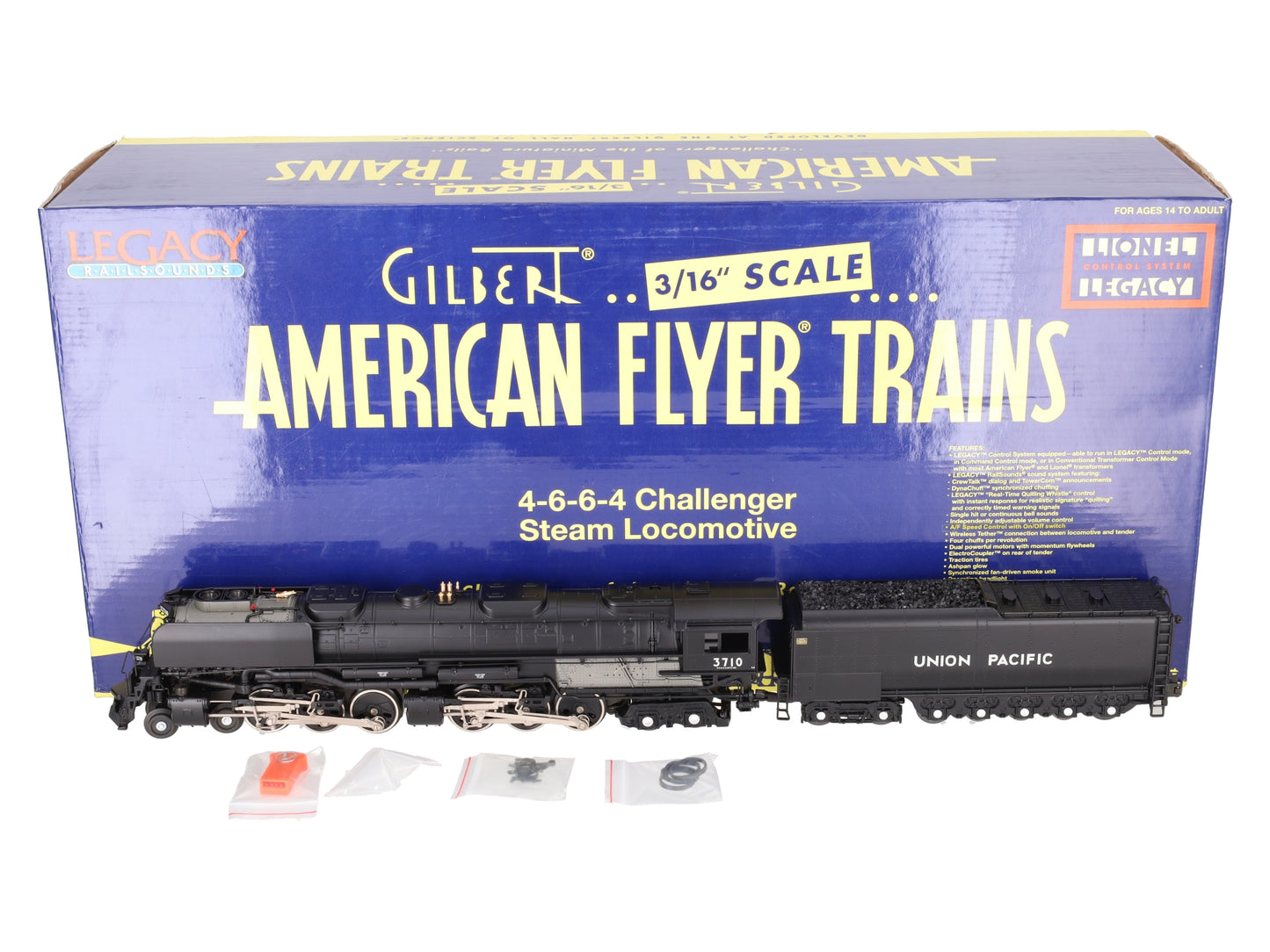 American Flyer 6-48083 S Scale Union Pacific 4-6-6-4 Black Challenger #3710 LN/Box