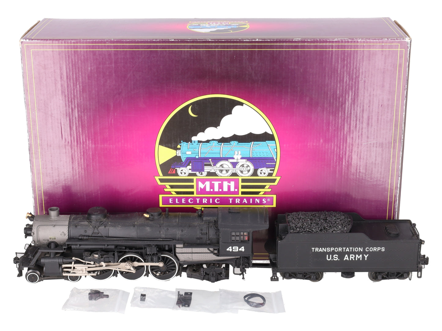 MTH 20-3747-1 O U.S. Army 4-6-2 USRA Heavy Pacific Steam Locomotive #494 w/ PS3 EX/Box
