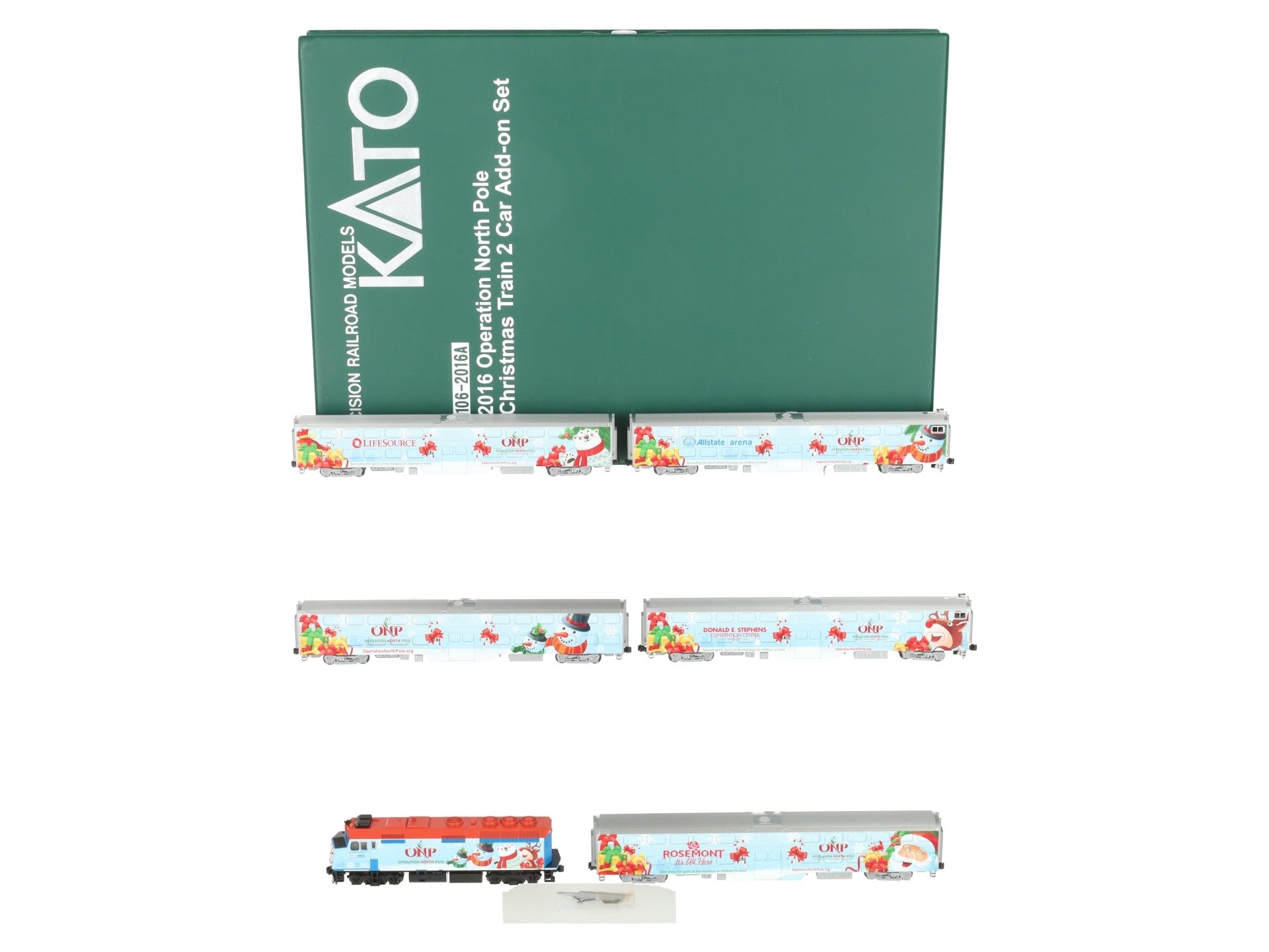 Kato 1062016A 2016 North Pole Christmas N Gauge Diesel Passenger Train Set LN/Box