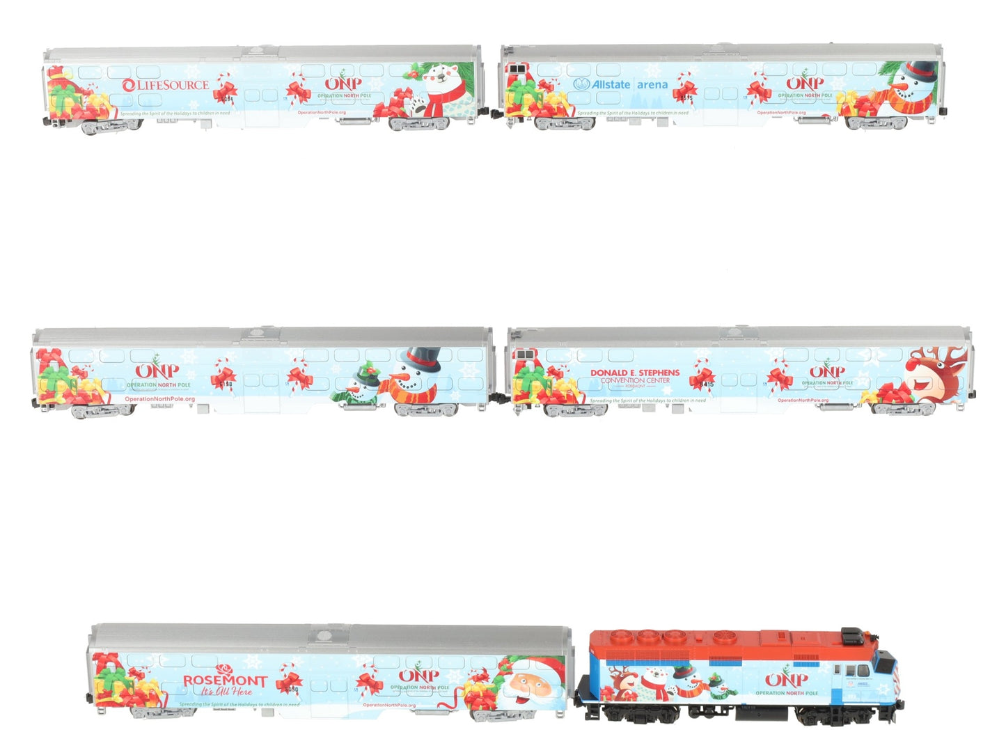 Kato 1062016A 2016 North Pole Christmas N Gauge Diesel Passenger Train Set LN/Box