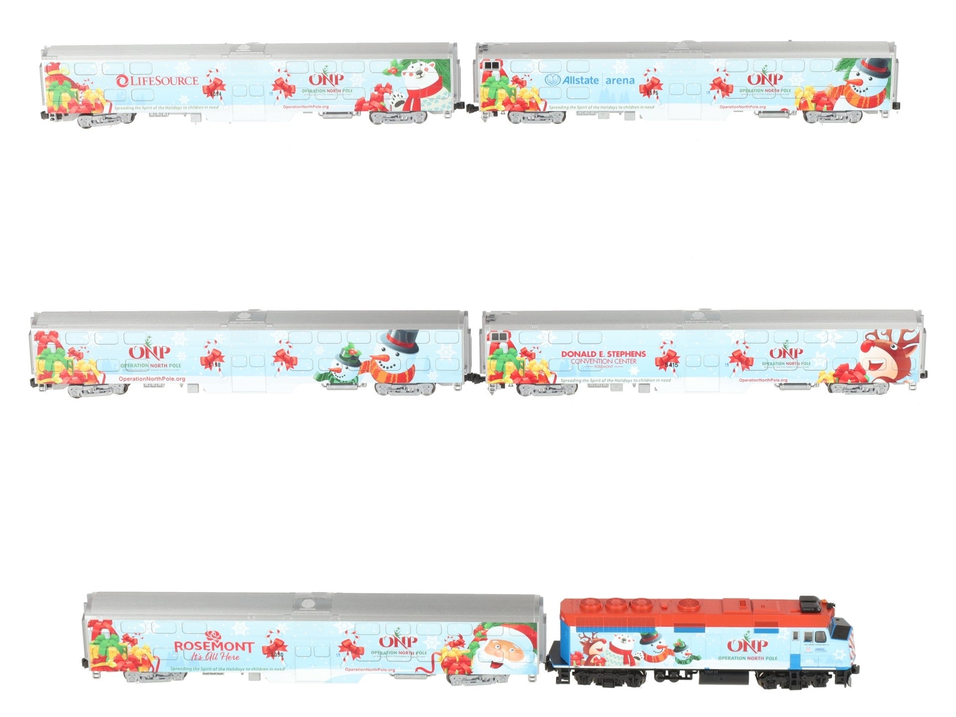 Kato 1062016A 2016 North Pole Christmas N Gauge Diesel Passenger Train Set LN/Box