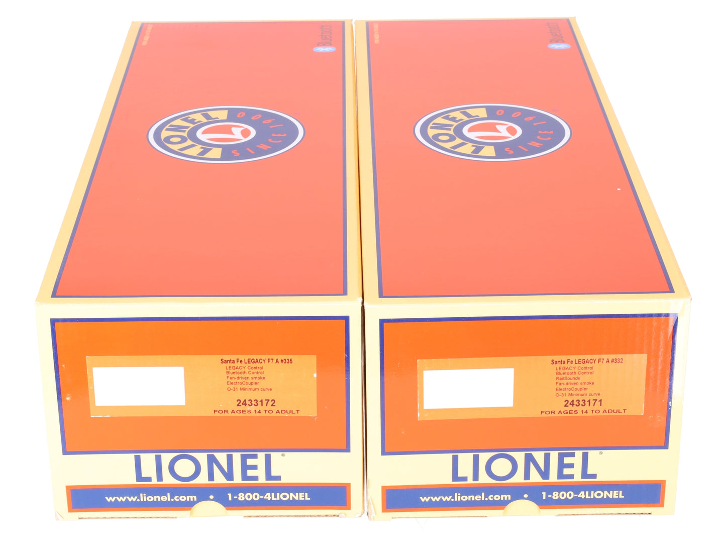 Lionel 2433170 O Santa Fe Legacy F7 AA Diesel Locomotive Set #332,#335 EX/Box
