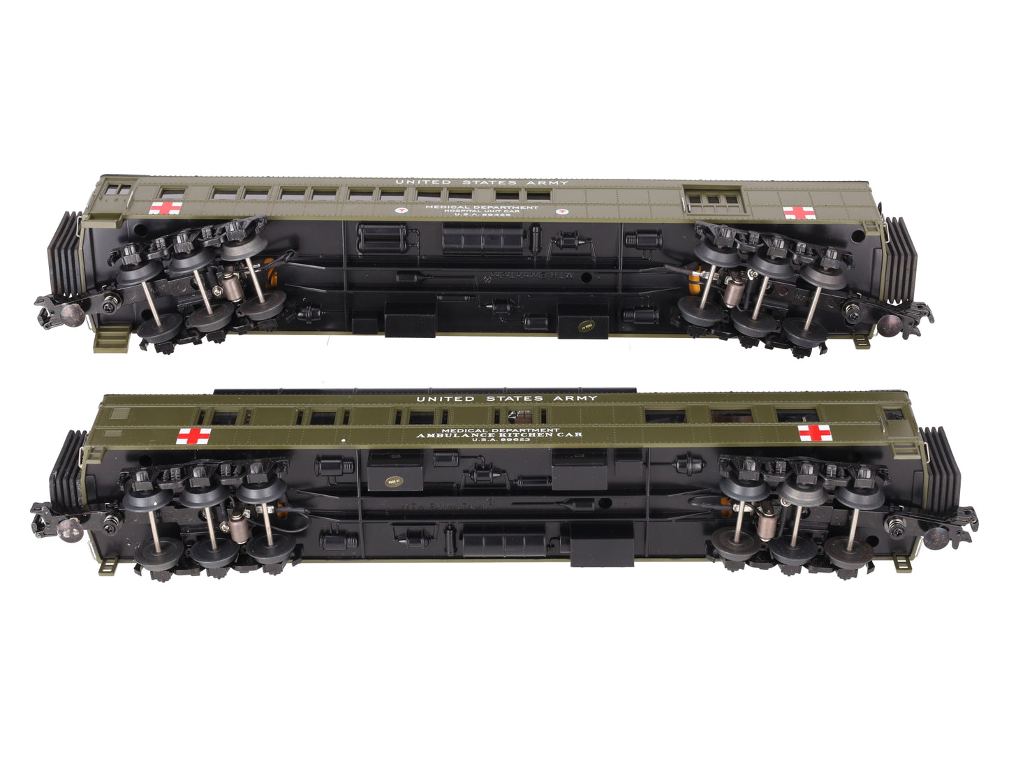 MTH 30-69256 O U.S. Army 2-Car 60' Madison Combo/Diner Set #89425, #89623 EX/Box