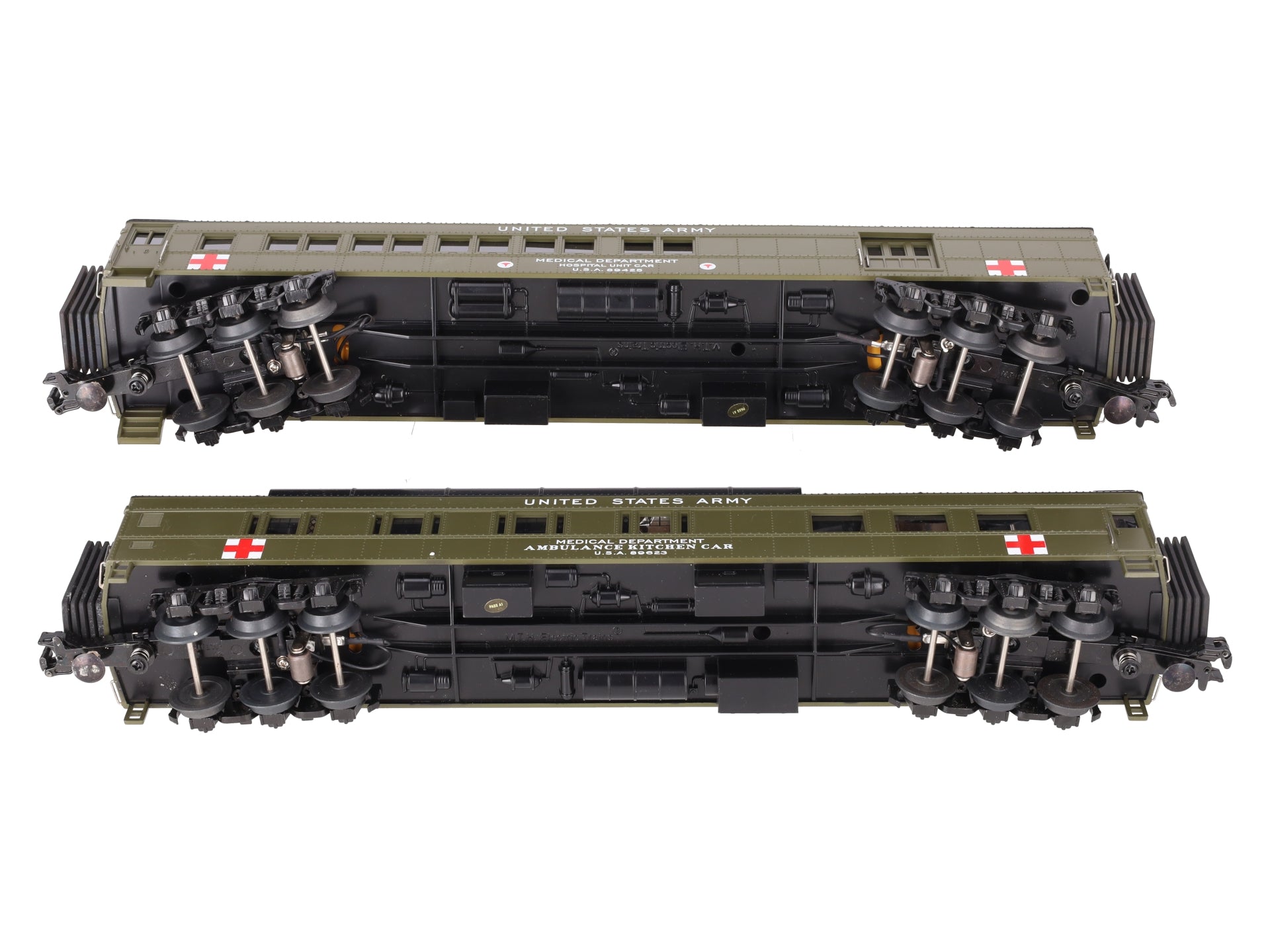 MTH 30-69256 O U.S. Army 2-Car 60' Madison Combo/Diner Set #89425, #89623 EX/Box
