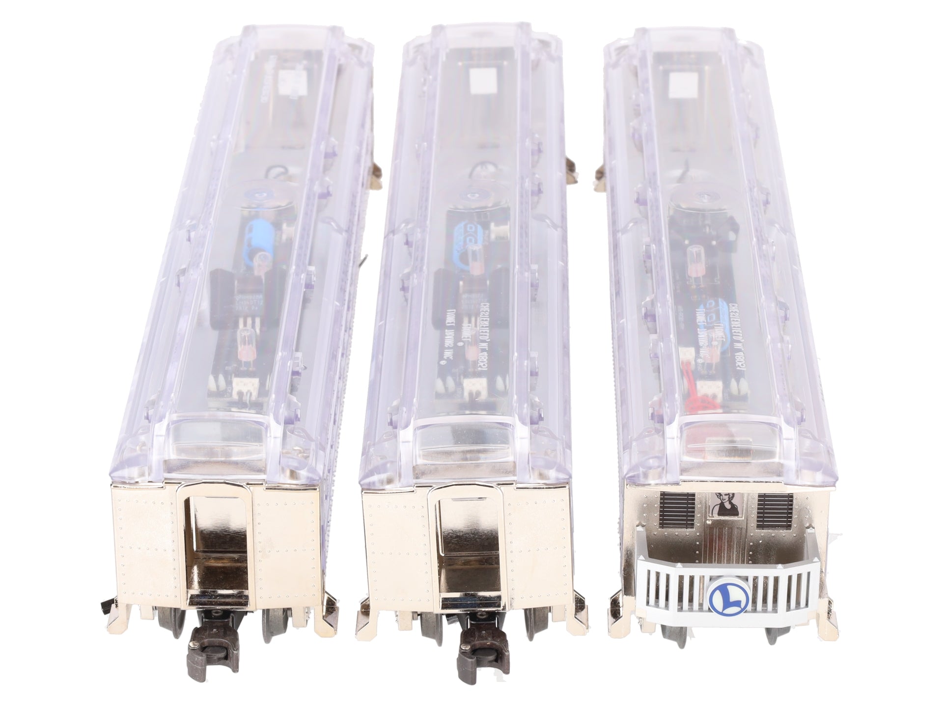 Lionel 6-29086 O Platinum Ghost Clear Shell Madison Passenger Cars (Set of 3) LN/Box