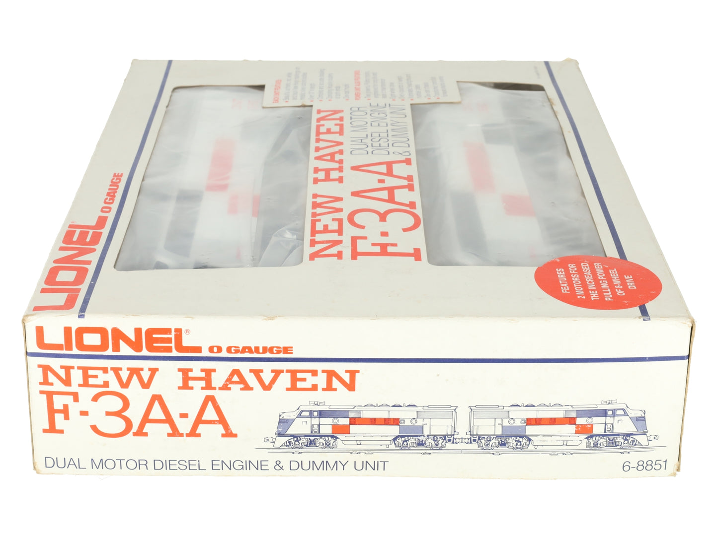 Lionel 6-8851 O Gauge New Haven F3 AA Diesel Locomotive Set #8851/8852 EX/Box