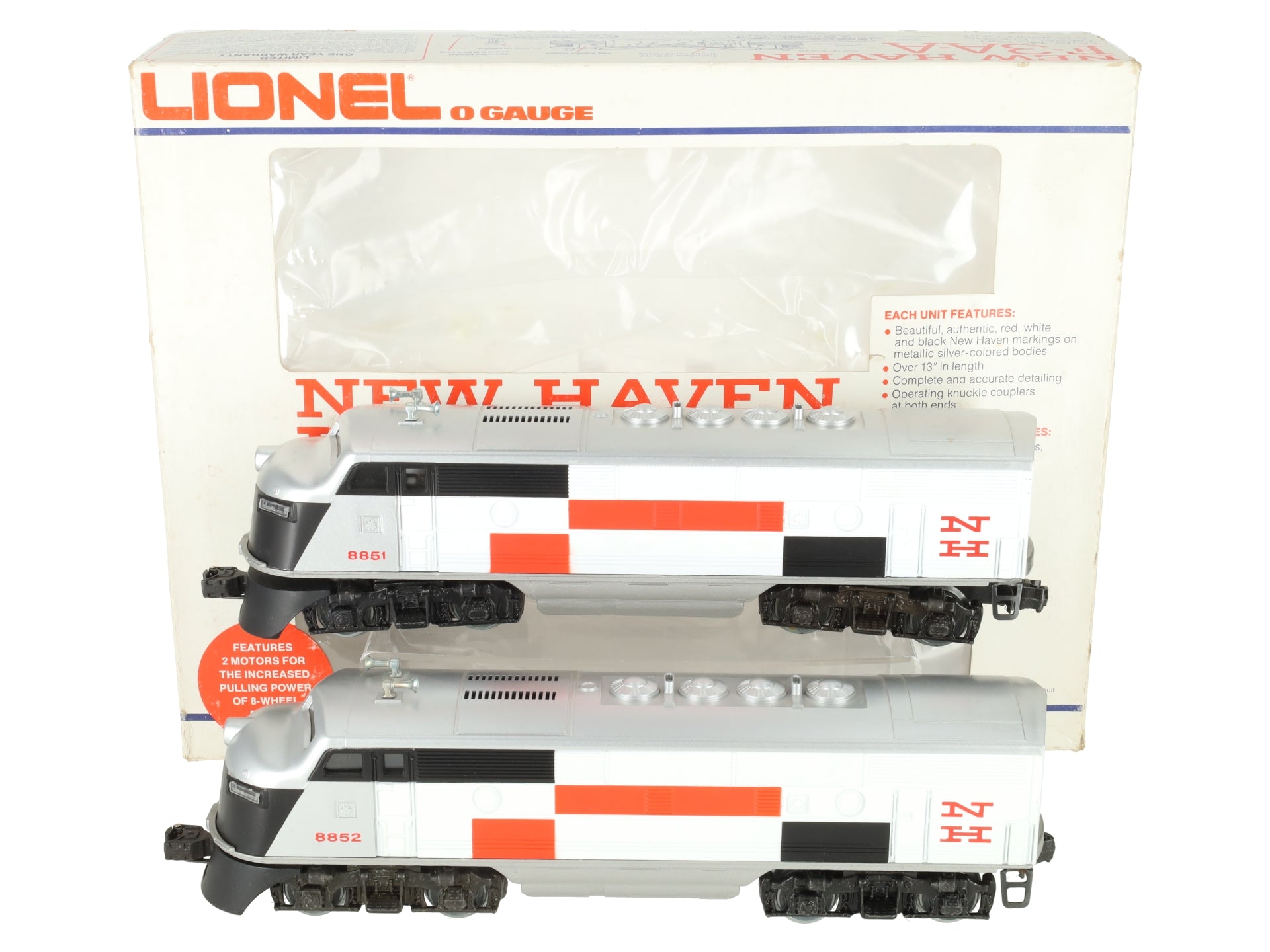 Lionel 6-8851 O Gauge New Haven F3 AA Diesel Locomotive Set #8851/8852 EX/Box