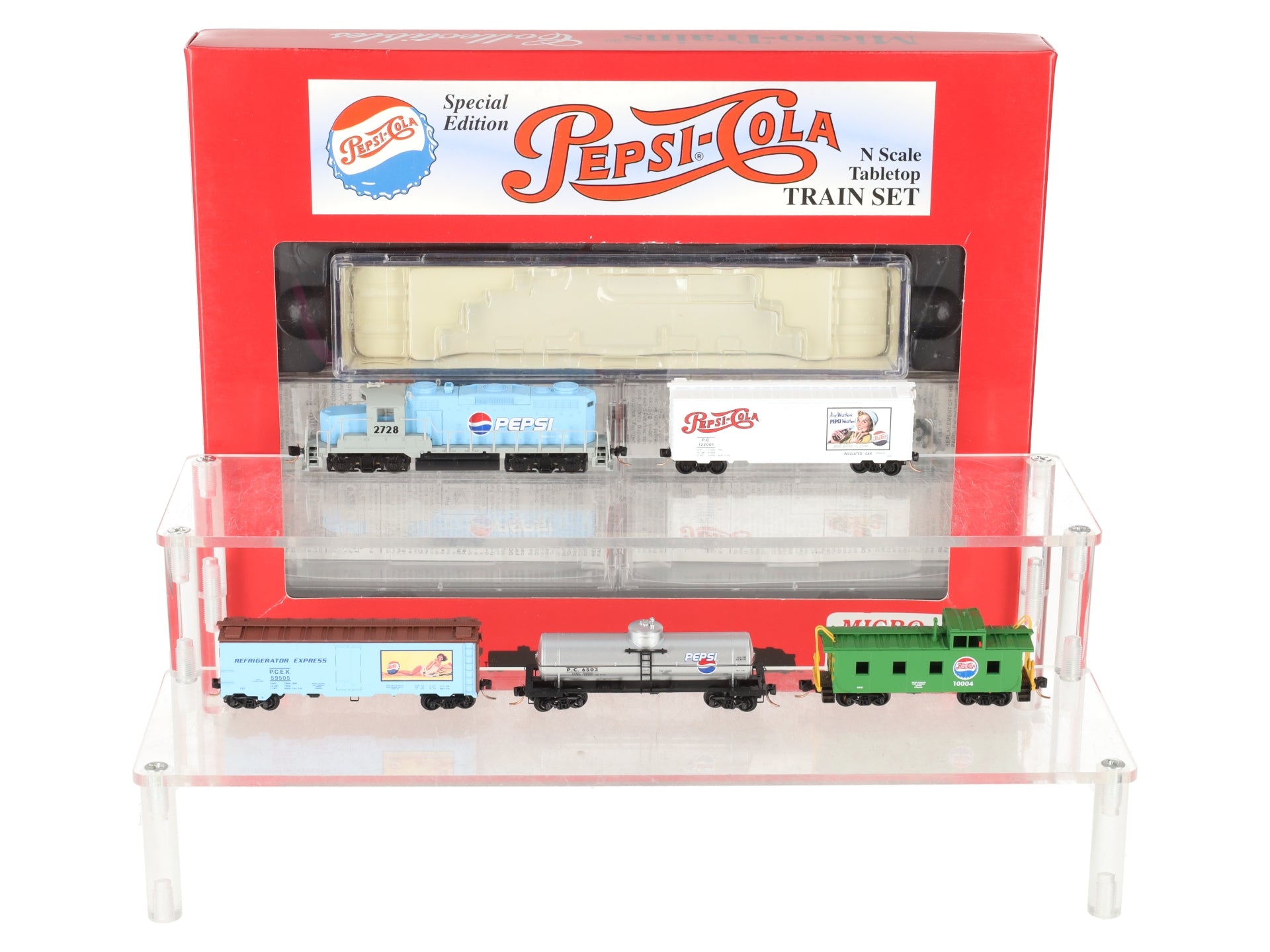 Micro-Trains N Scale Pepsi-Cola Table Top Railroad Set (Special Edition Series) EX/Box