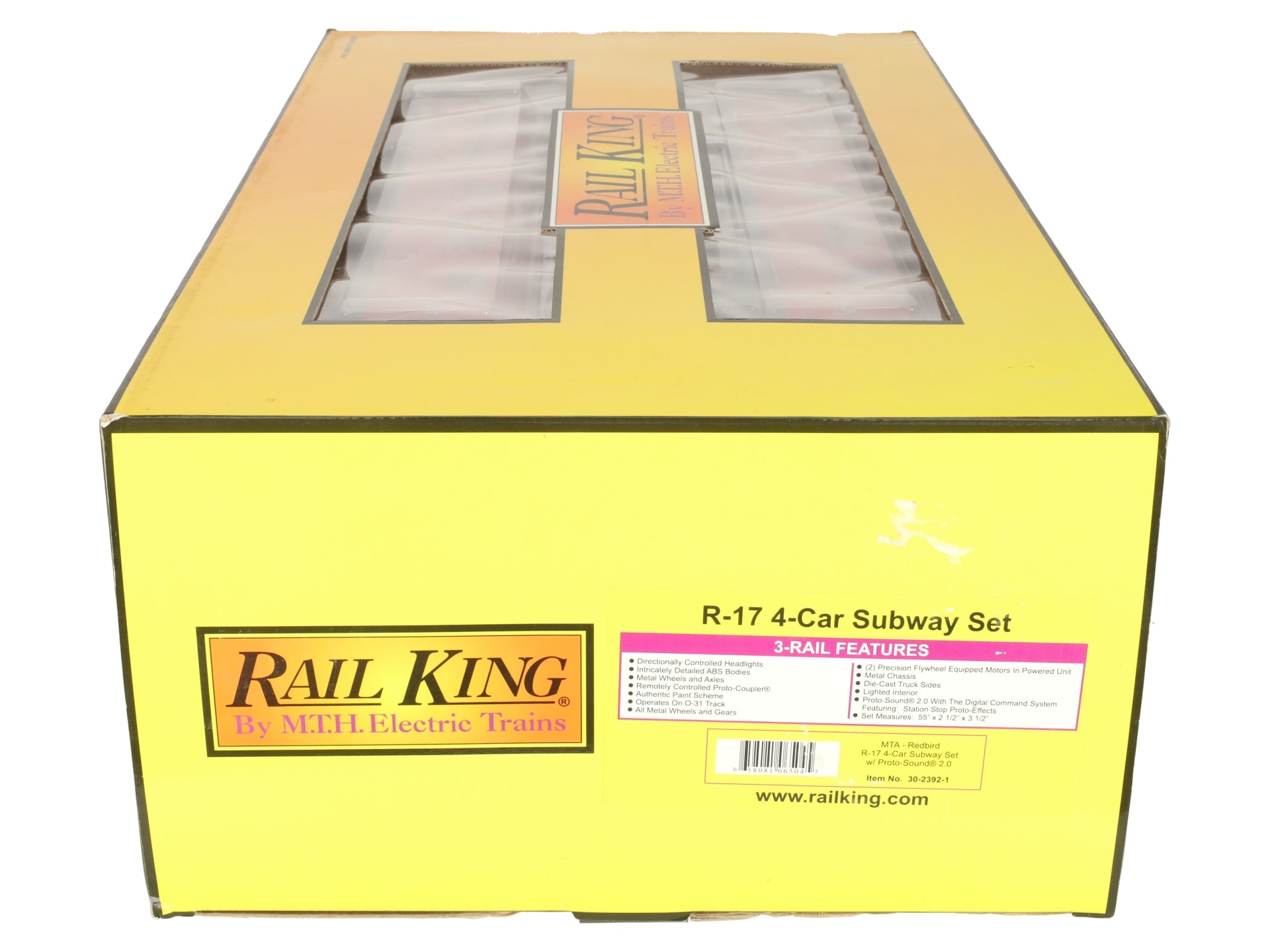 MTH 30-2392-1 O Gauge MTA Redbird R-17 4-Car Subway Set with Proto-Sound 2.0 EX/Box