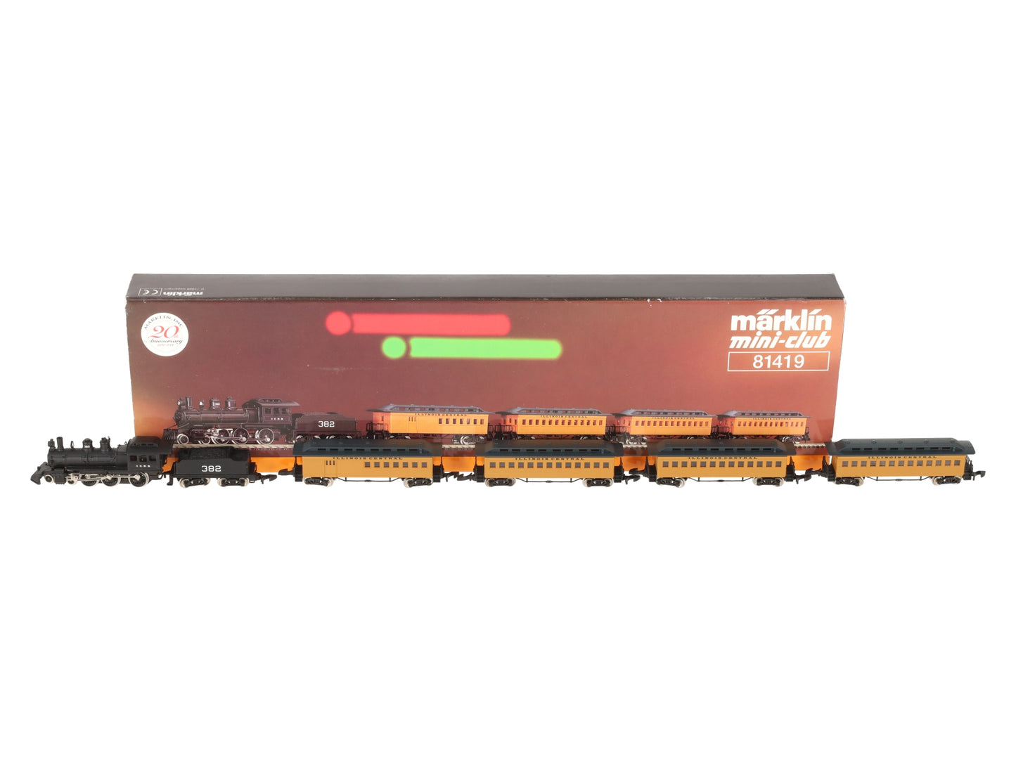 Marklin 81419 20th Anniv. Z Scale Illinois Central Steam Passenger Train Set LN/Box