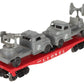 Lionel 6804 Vintage O Flatcar w/ USMC AA Gun Truck & Sound Truck EX