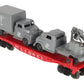 Lionel 6809 Vintage O Flatcar w/USMC AA Gun Truck & Medical Box Truck EX